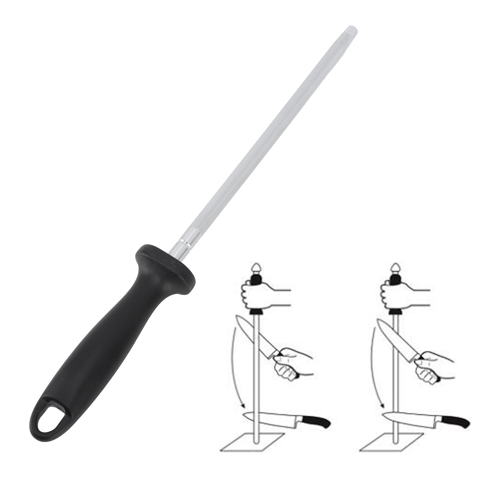 Carbon Steel Sharpening Steel Knife Blade Sharpener Honing Rod Professional view 12