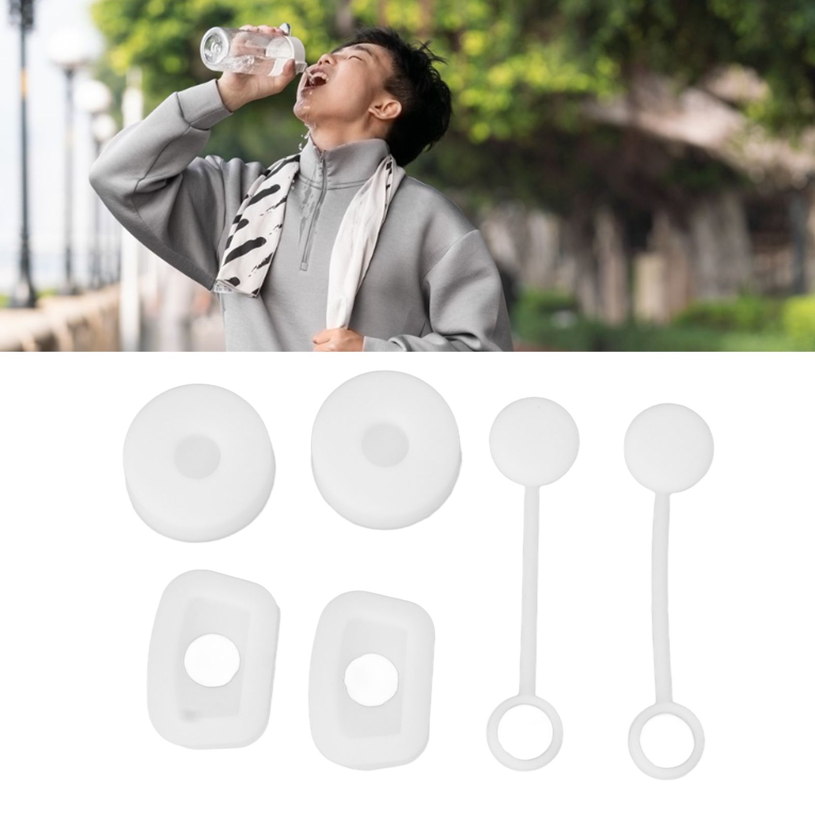 6PCS Cup Straw Stopper Sealed Reusable Straw Cover Cap Square Round Spill view 11