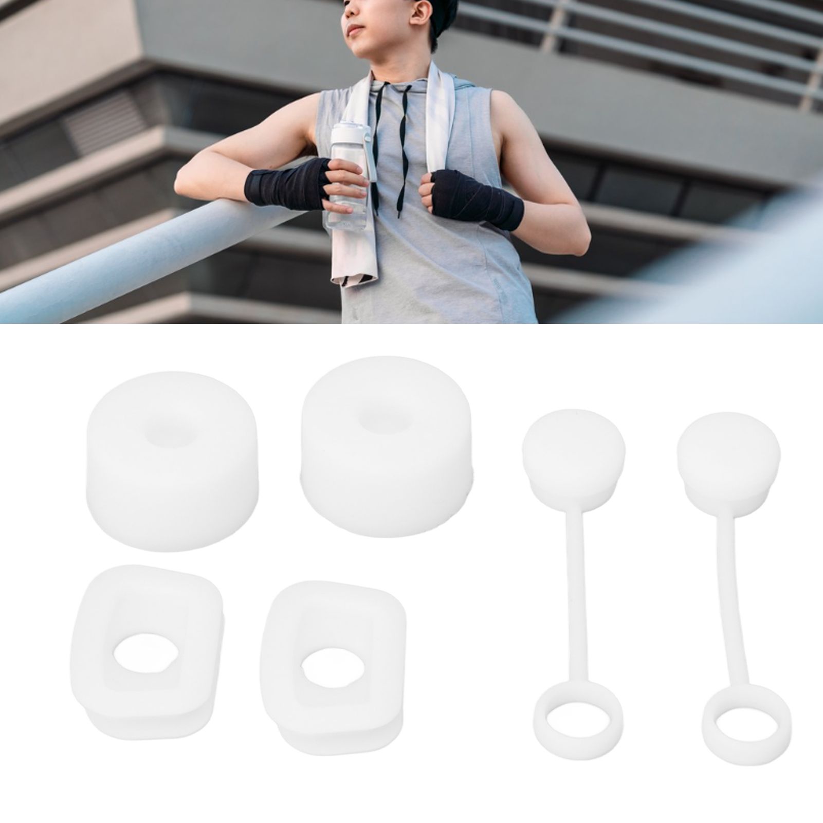 6PCS Cup Straw Stopper Sealed Reusable Straw Cover Cap Square Round Spill view 12