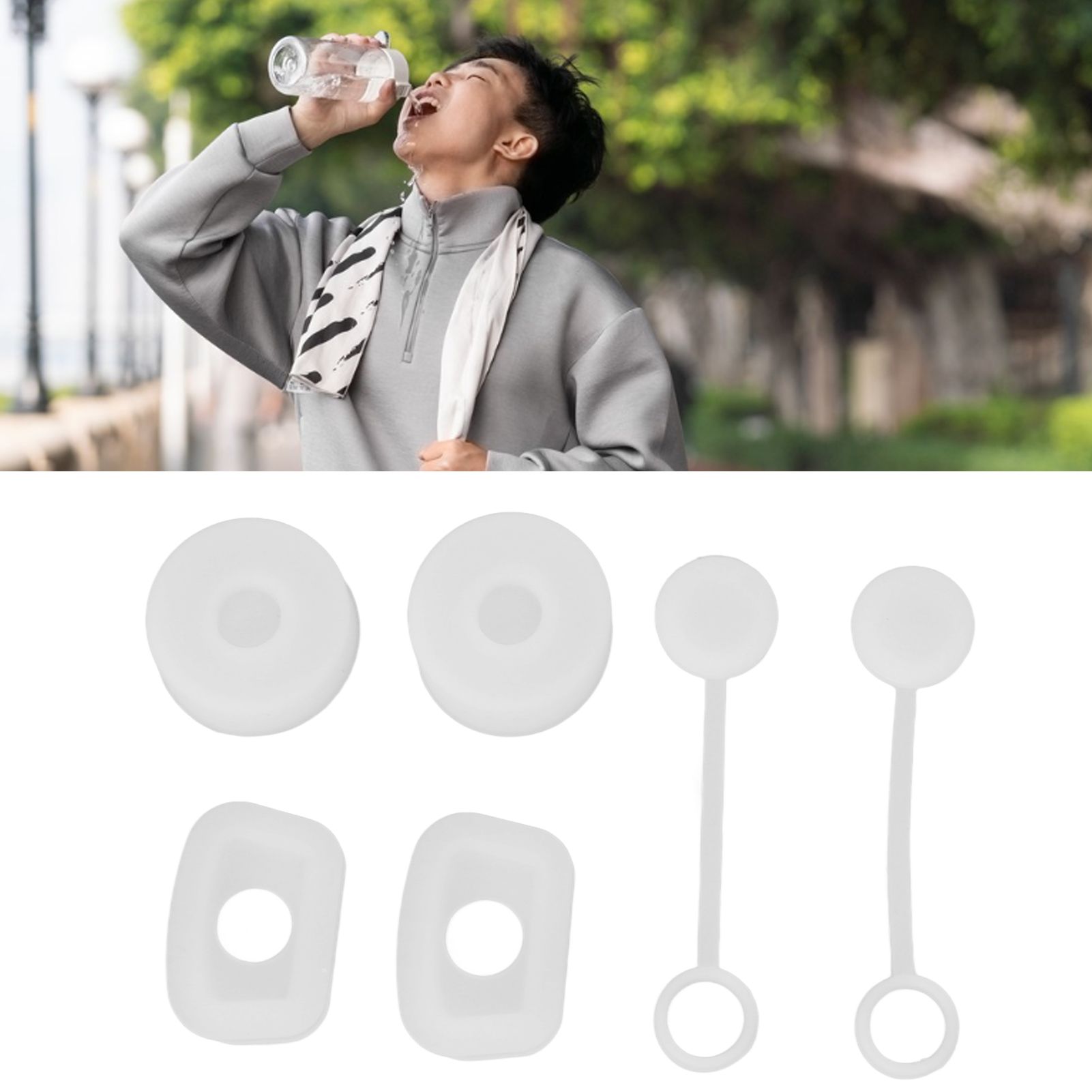 6PCS Cup Straw Stopper Sealed Reusable Straw Cover Cap Square Round Spill view 11