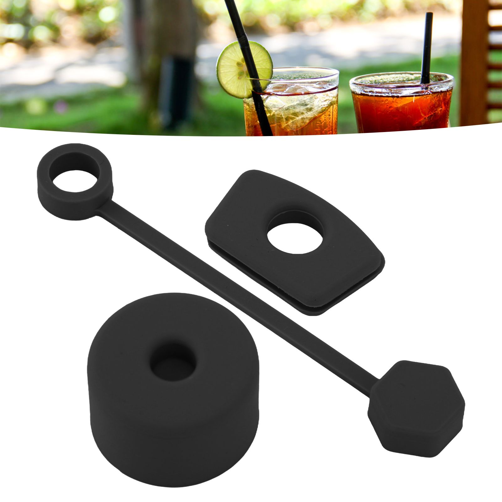 4 Set Silicone Spill Proof Stopper Set Tumbler Accessories Including Straw view 11