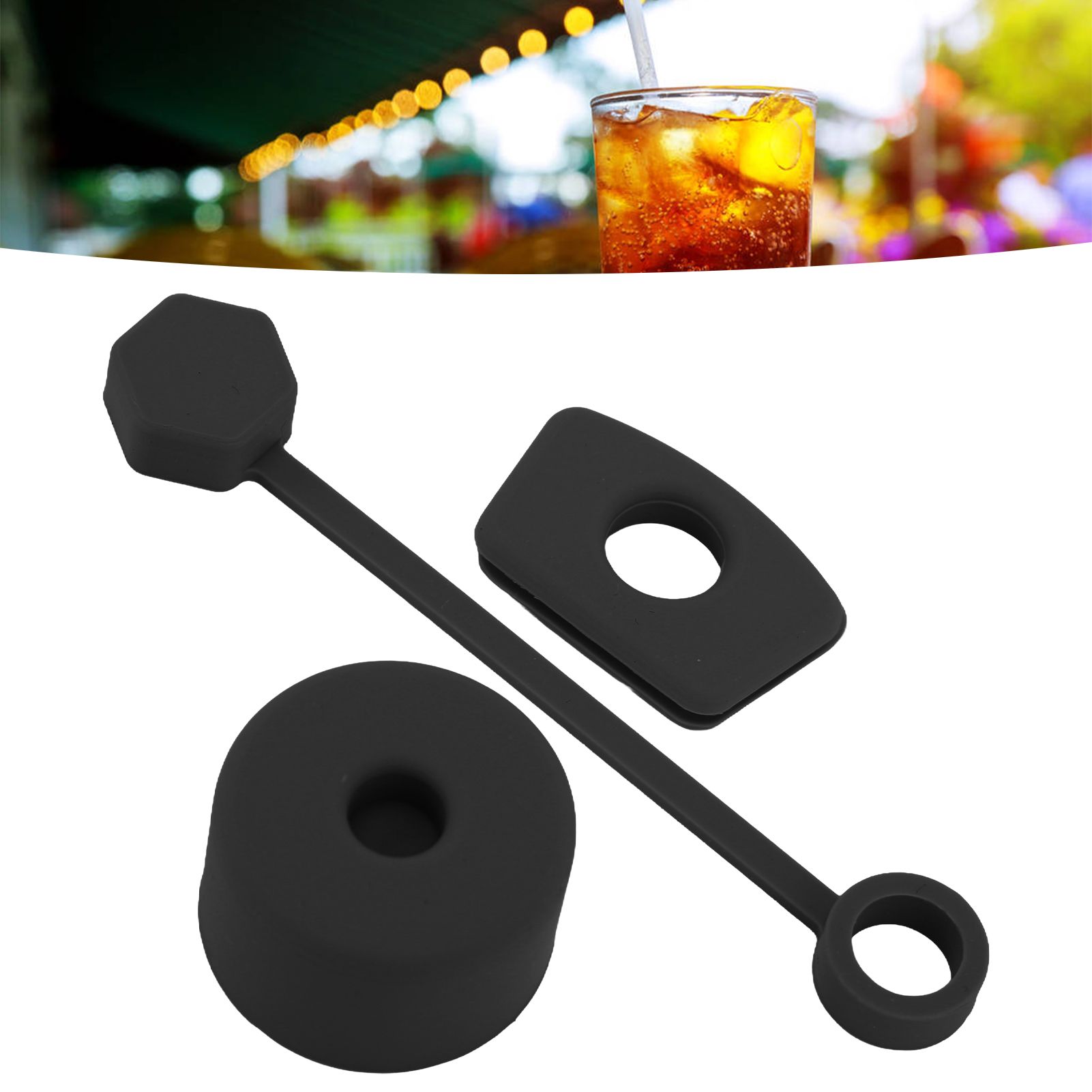 4 Set Silicone Spill Proof Stopper Set Tumbler Accessories Including Straw view 12