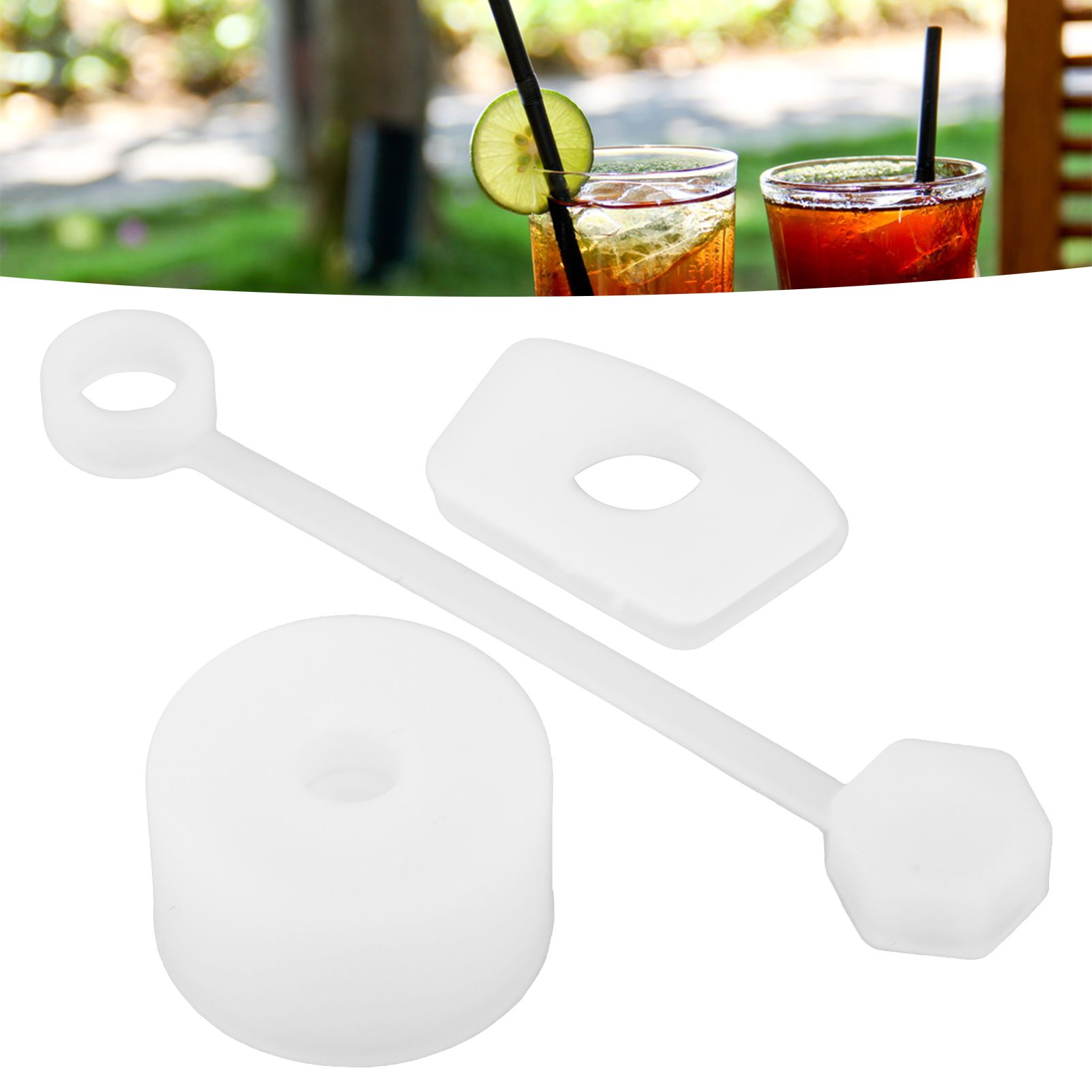 4 Set Silicone Spill Proof Stopper Set Tumbler Accessories Including Straw view 11