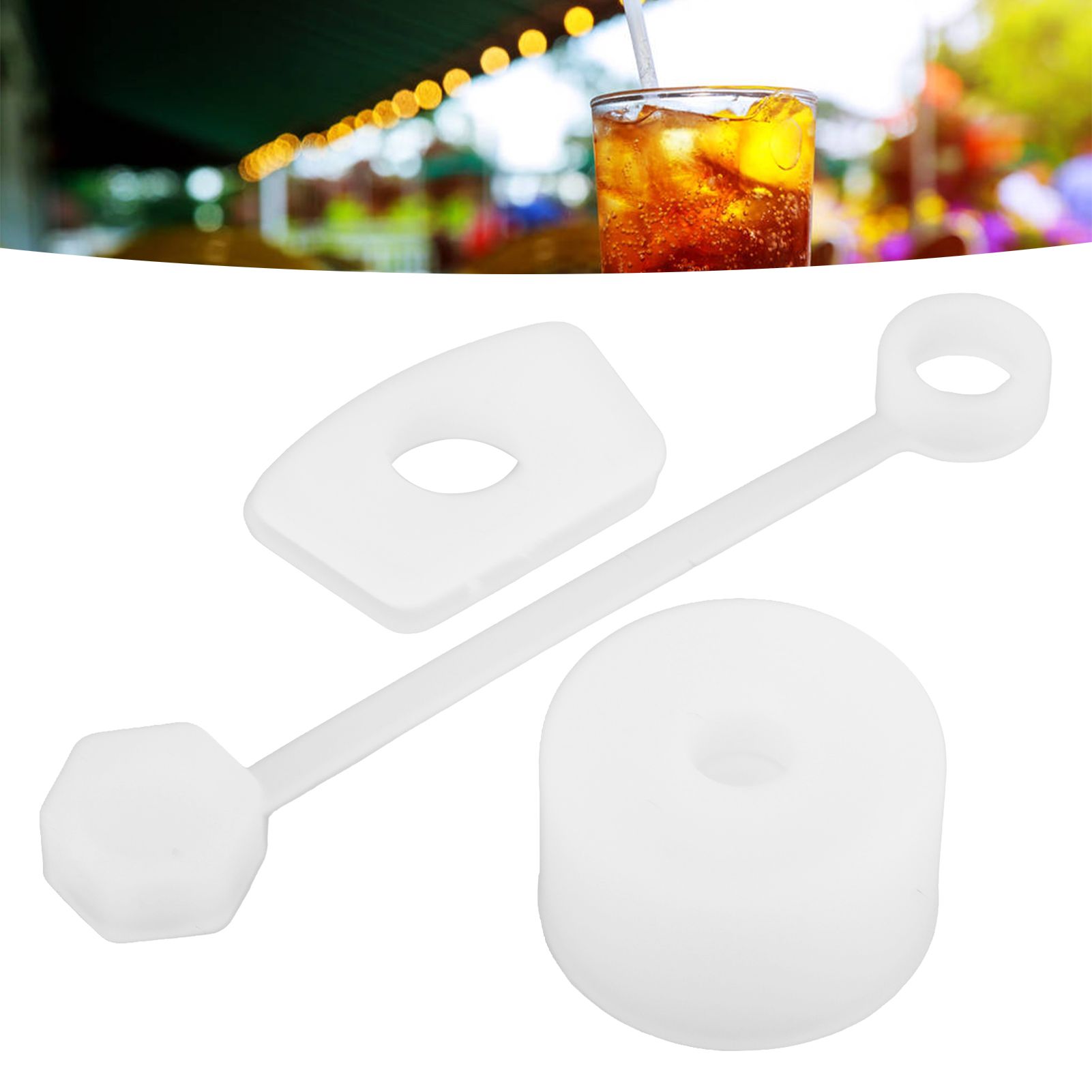 4 Set Silicone Spill Proof Stopper Set Tumbler Accessories Including Straw view 12