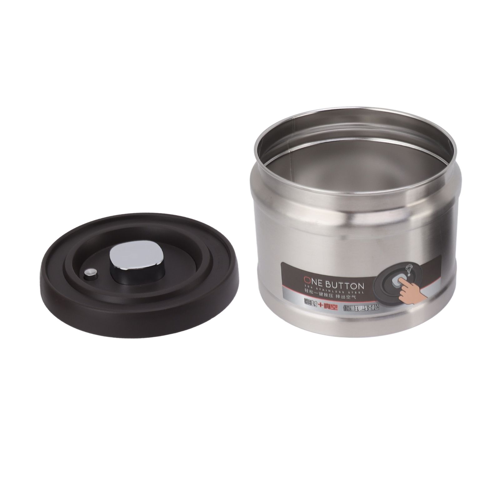 Vacuum Sealed Coffee Container 304 Stainless Steel Press Type Airtight Food view 8