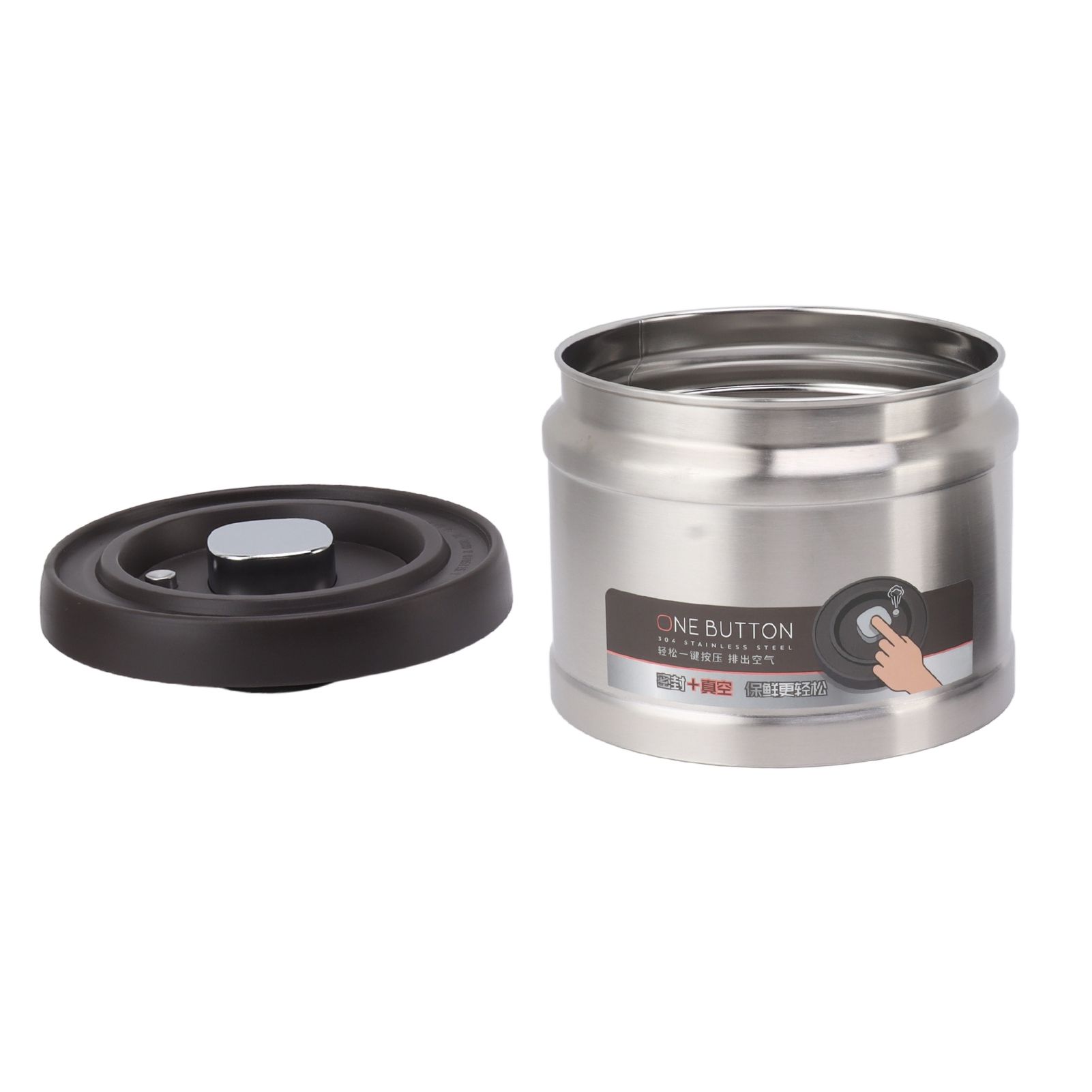 Vacuum Sealed Coffee Container 304 Stainless Steel Press Type Airtight Food view 9