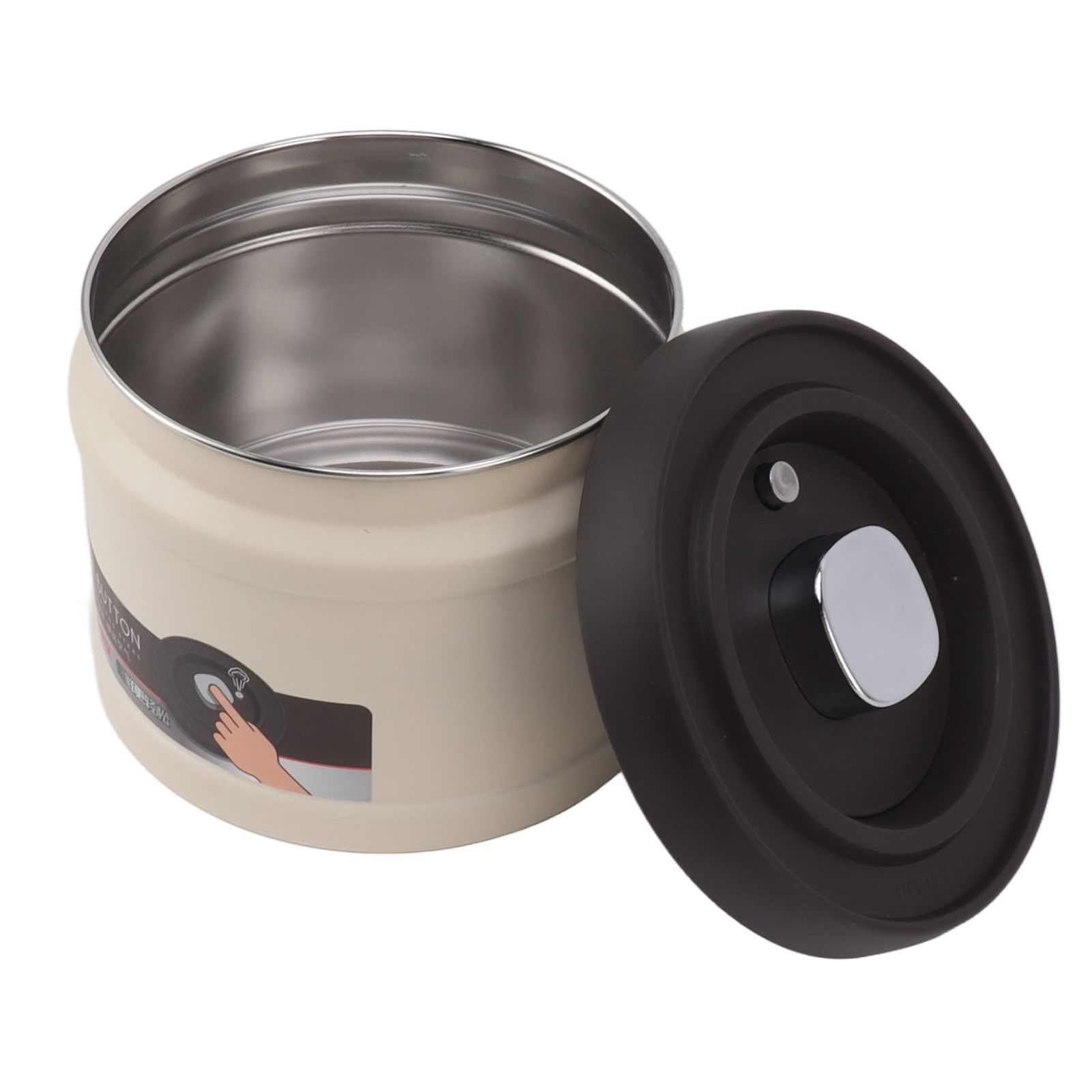 Vacuum Sealed Coffee Container 304 Stainless Steel Press Type Airtight Food view 3
