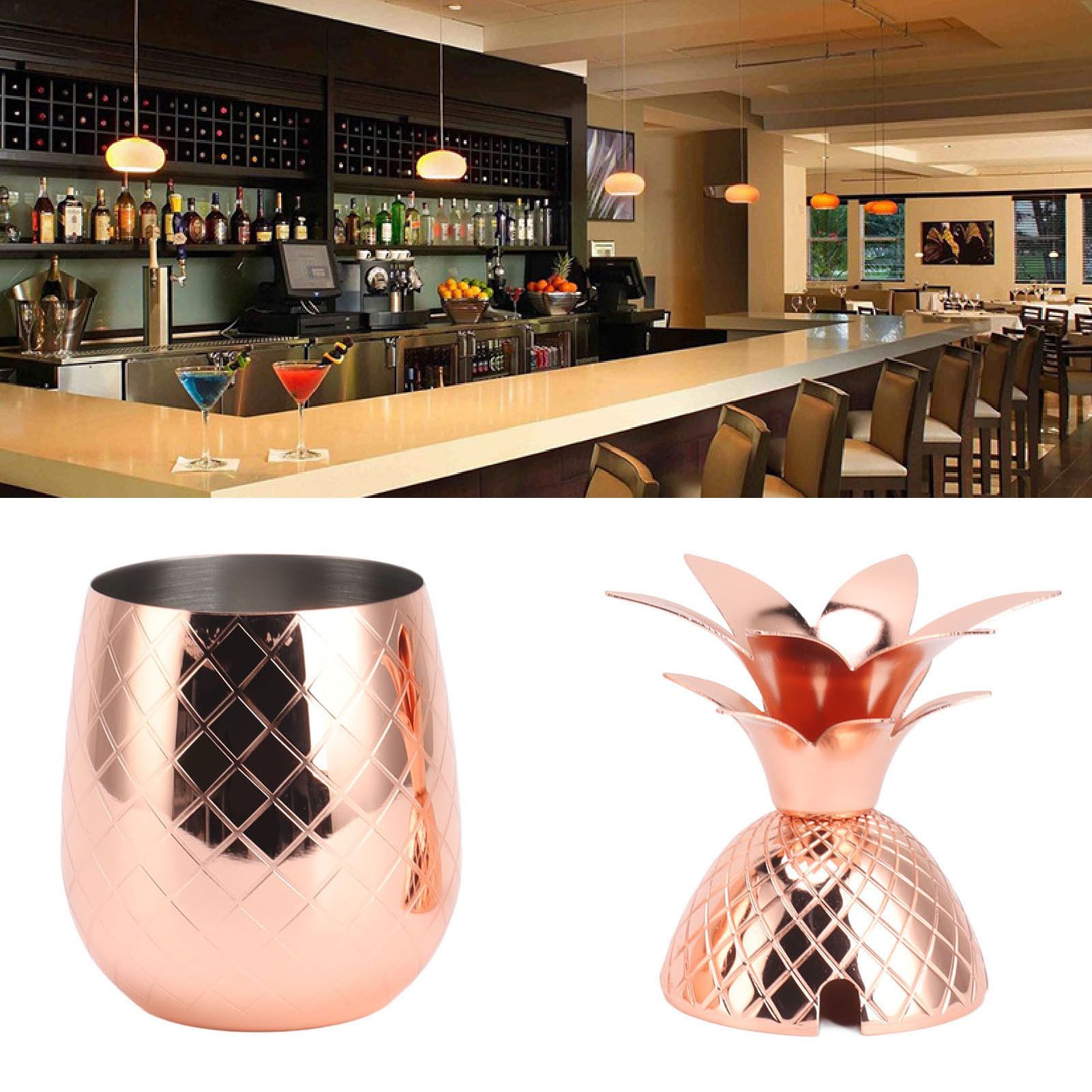 Cocktail Shaker Pineapple Shape Stainless Steel Polished Smooth Surface 500ml view 12