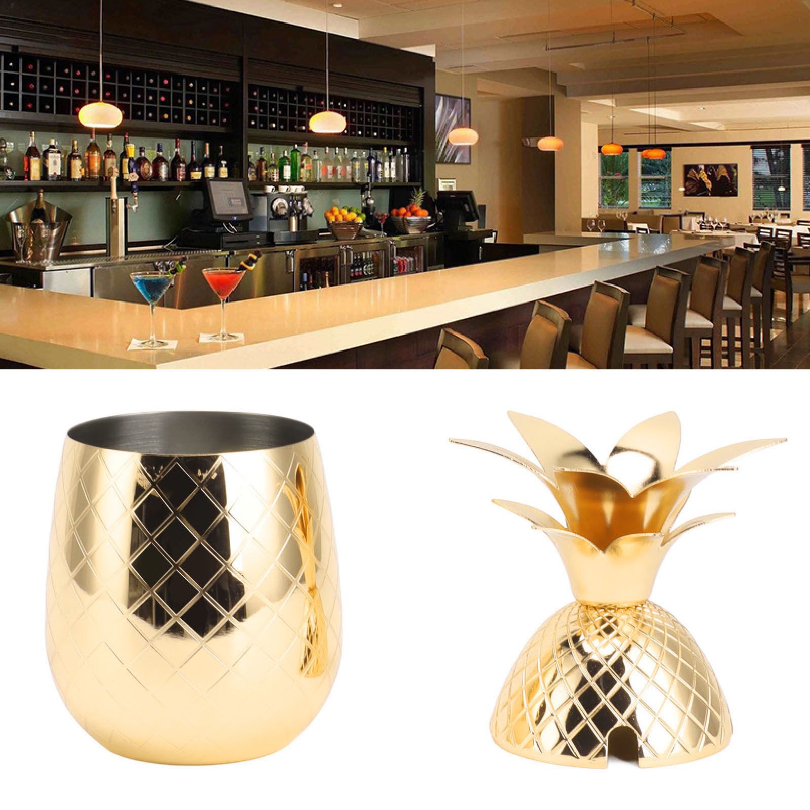 Cocktail Shaker Pineapple Shape Stainless Steel Polished Smooth Surface 500ml view 12