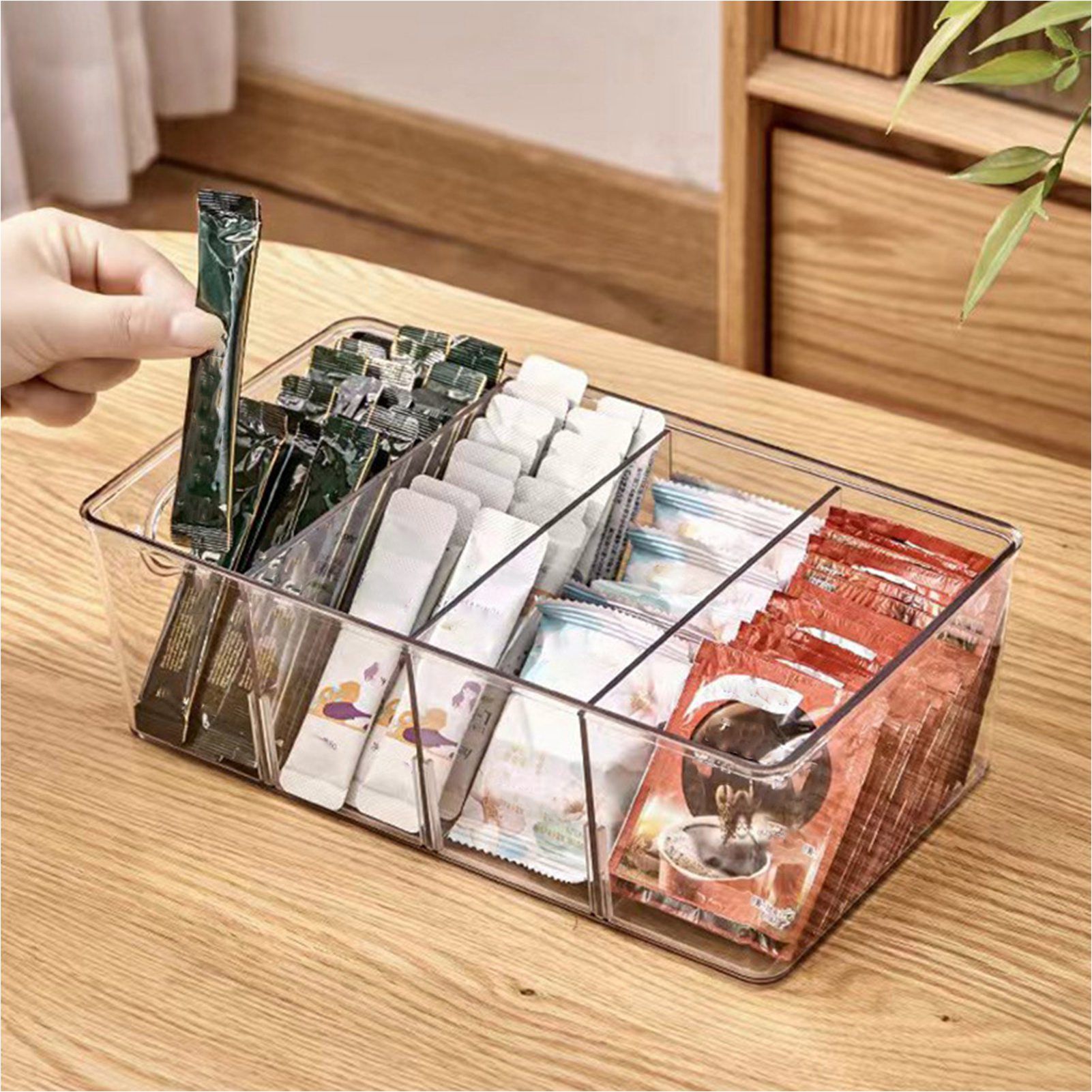 Coffee Condiment Organizer PET Detachable Transparency Baffle Tea Bag Packet view 11