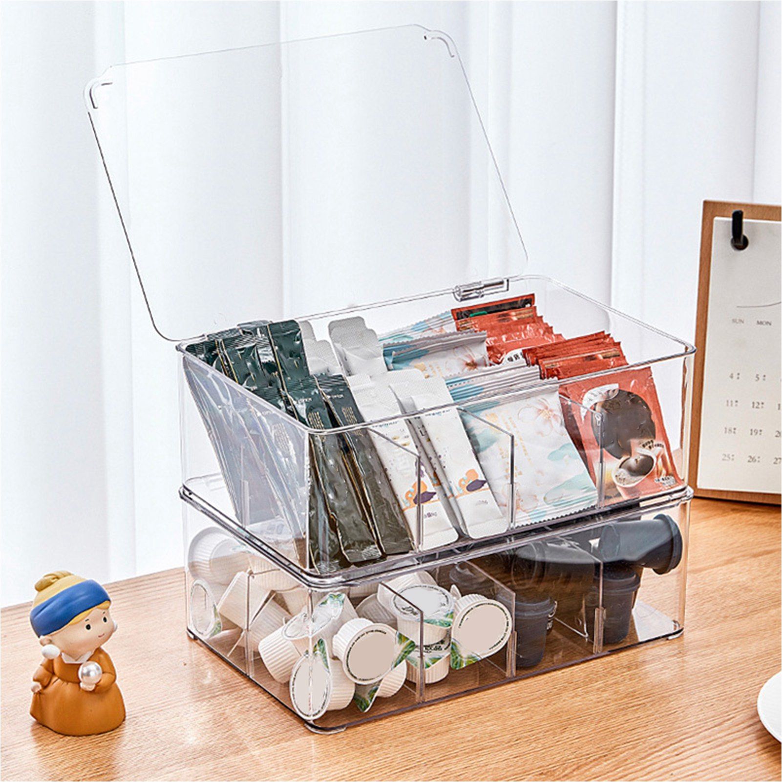Coffee Condiment Organizer PET Detachable Transparency Baffle Tea Bag Packet view 12