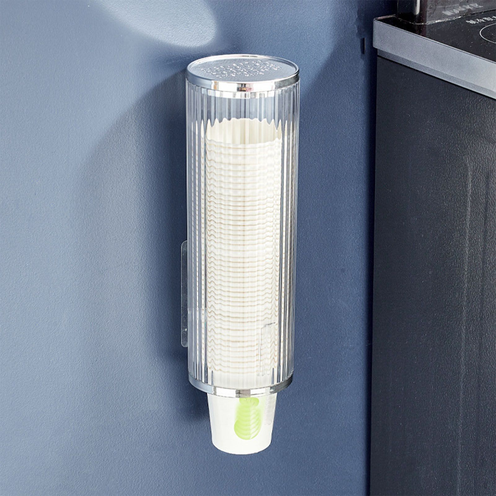 Plastic Disposable Paper Cups Dispenser Wall Mount Pull Type Water Cooler Cup view 5