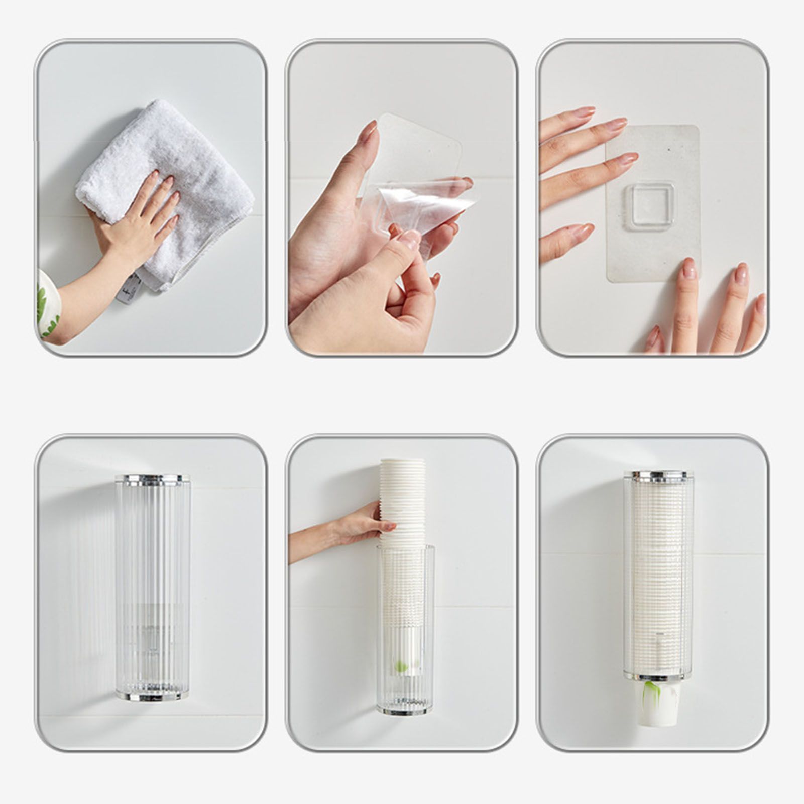 Plastic Disposable Paper Cups Dispenser Wall Mount Pull Type Water Cooler Cup view 10
