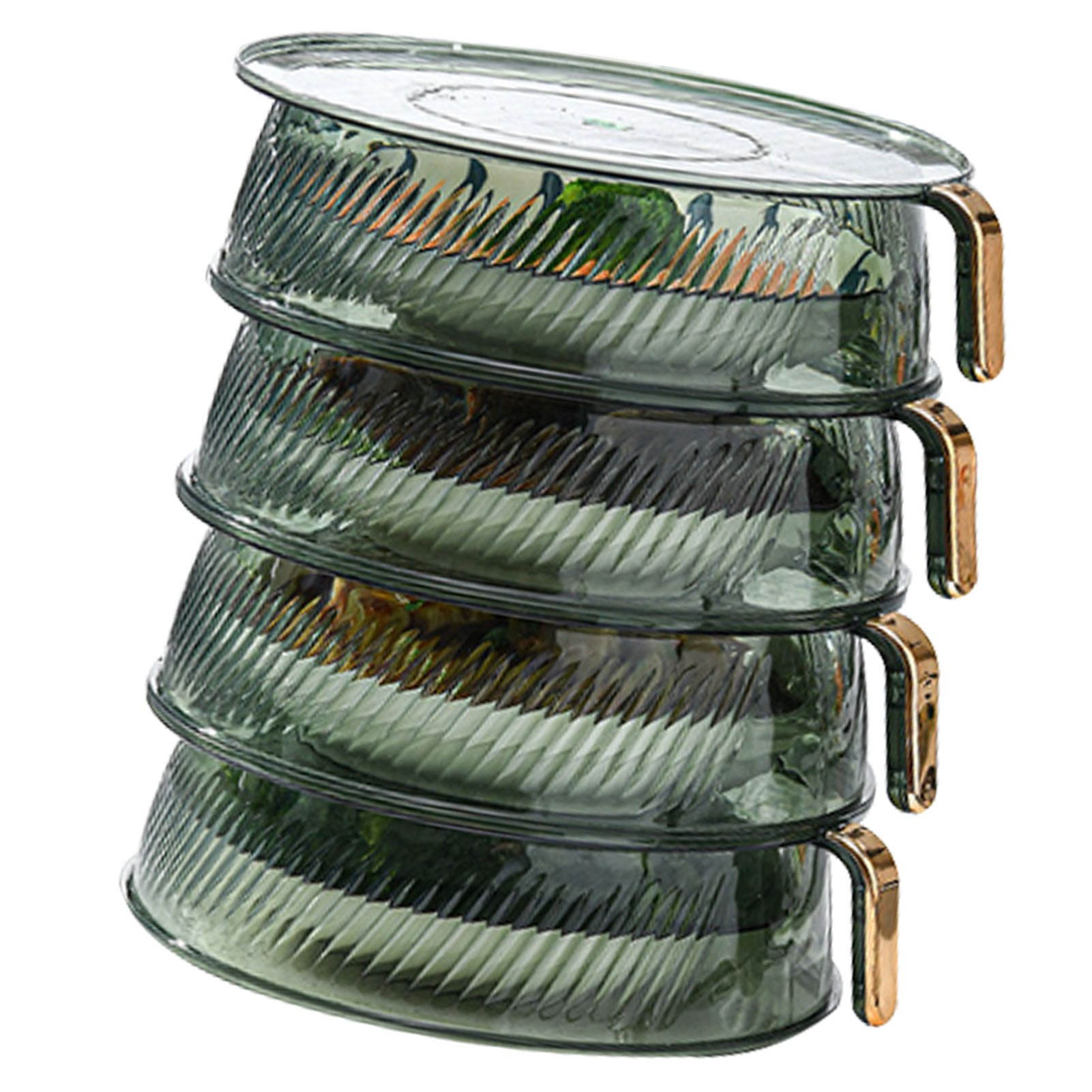Transparent Green Insulated Food Cover Stackable Multilayer Dustproof Thermal view 3