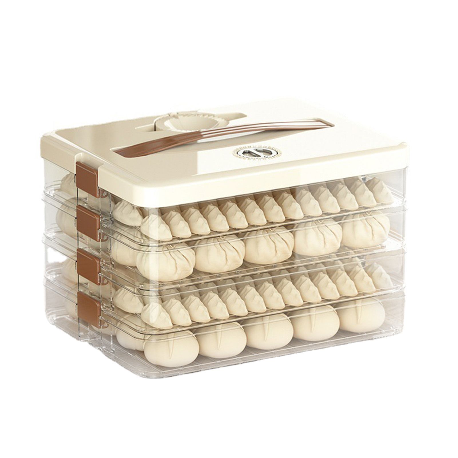 Dumpling Storage Box Large Capacity Multi Layer Transparent Plastic Airtight view 2
