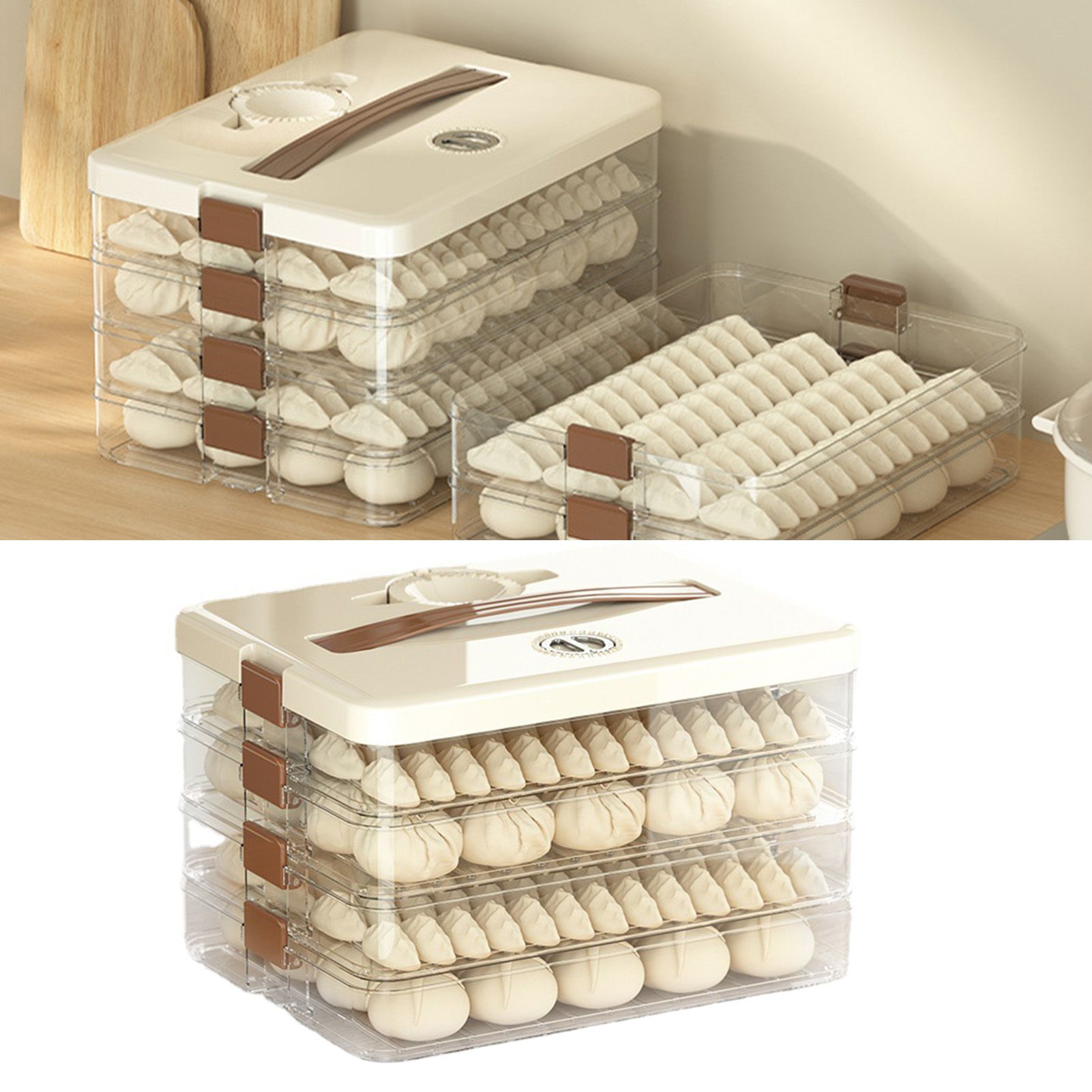 Dumpling Storage Box Large Capacity Multi Layer Transparent Plastic Airtight view 4