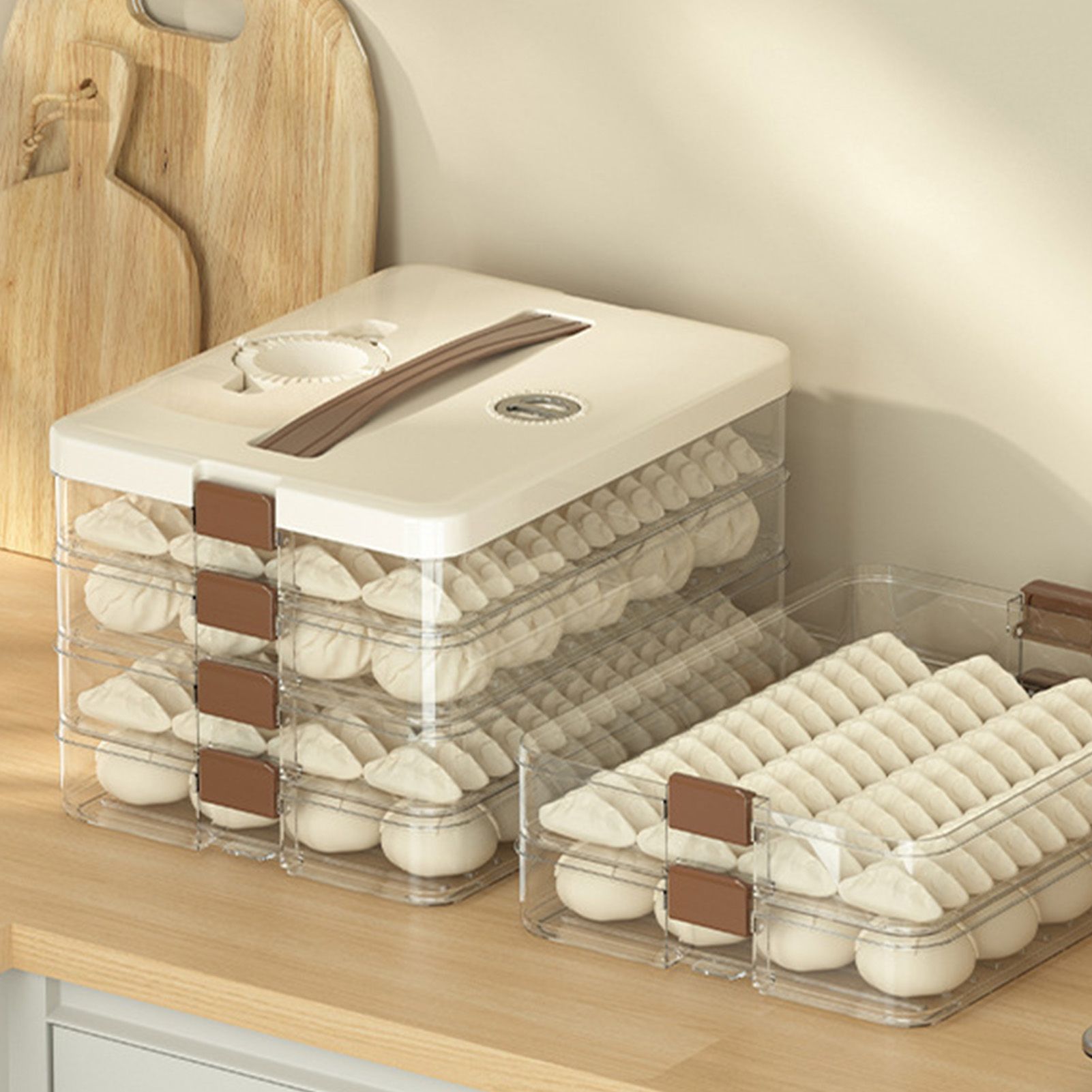 Dumpling Storage Box Large Capacity Multi Layer Transparent Plastic Airtight view 5