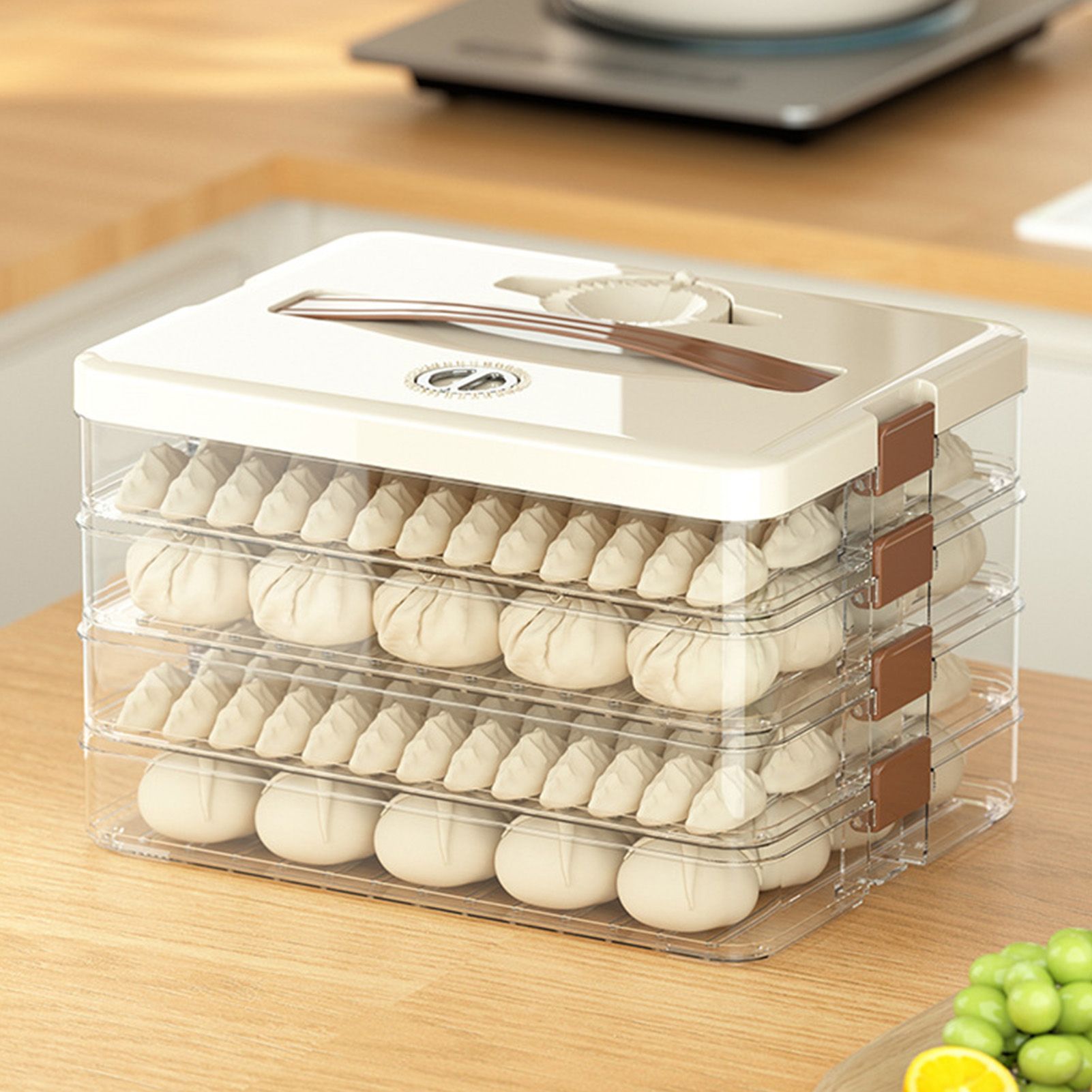 Dumpling Storage Box Large Capacity Multi Layer Transparent Plastic Airtight view 6
