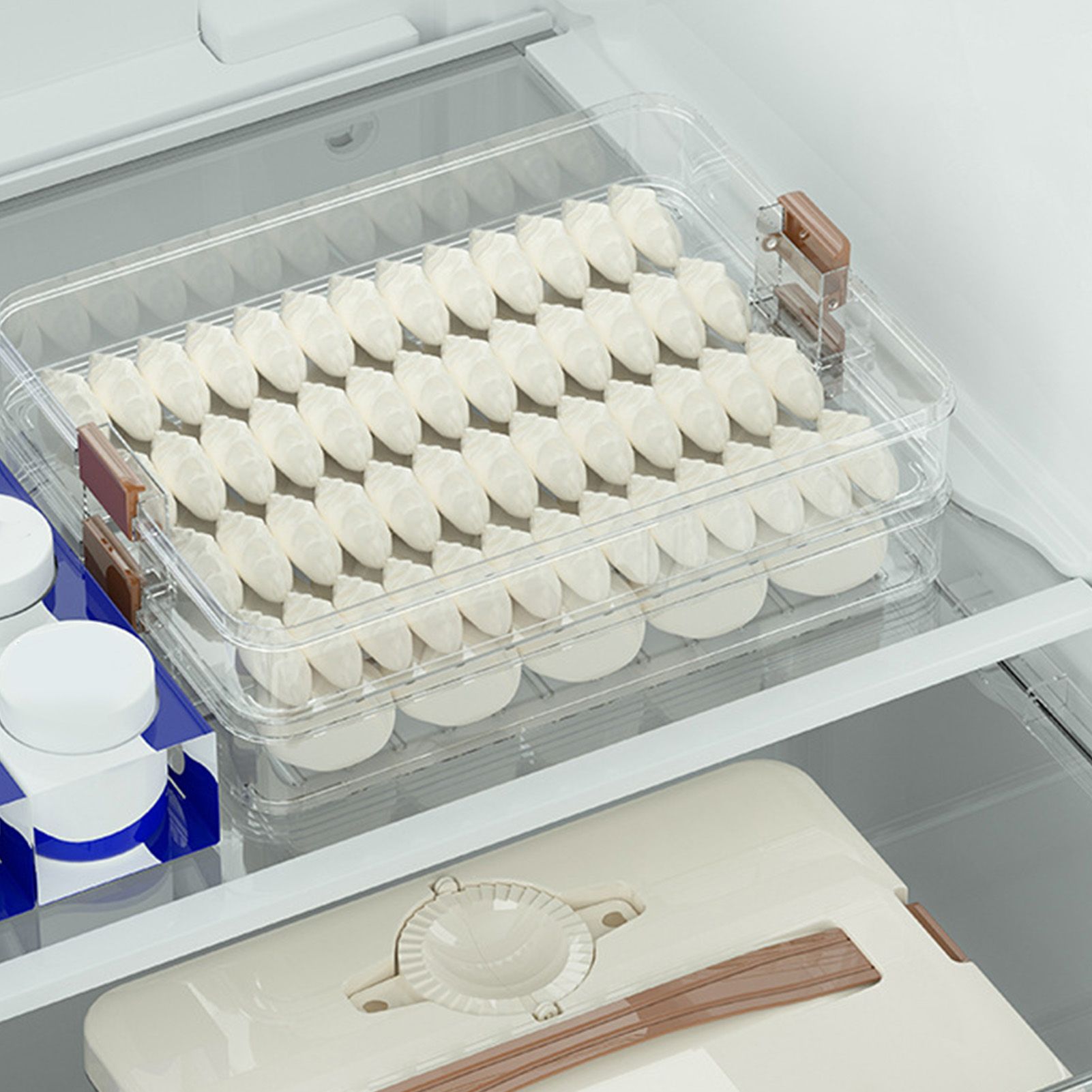Dumpling Storage Box Large Capacity Multi Layer Transparent Plastic Airtight view 7