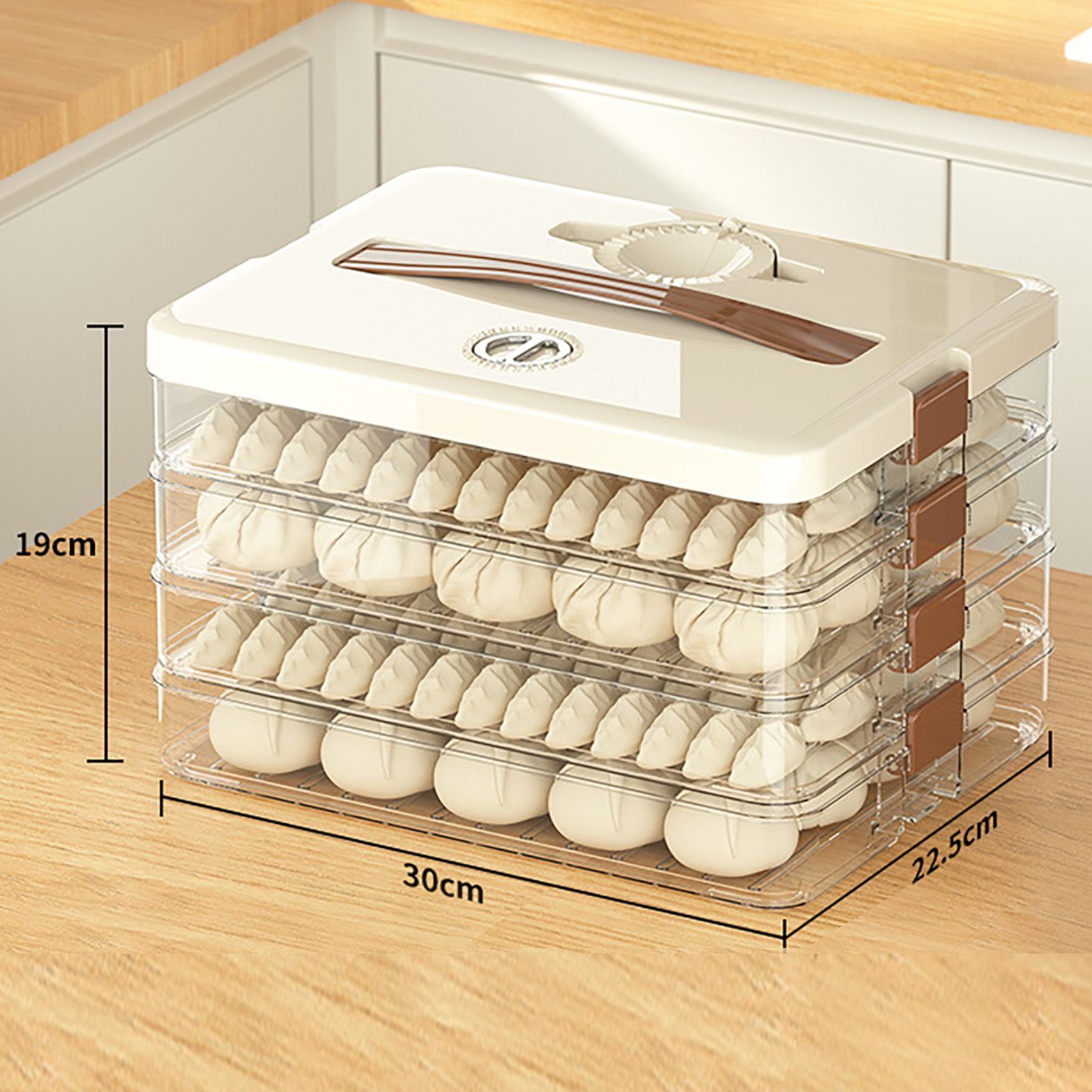 Dumpling Storage Box Large Capacity Multi Layer Transparent Plastic Airtight view 14