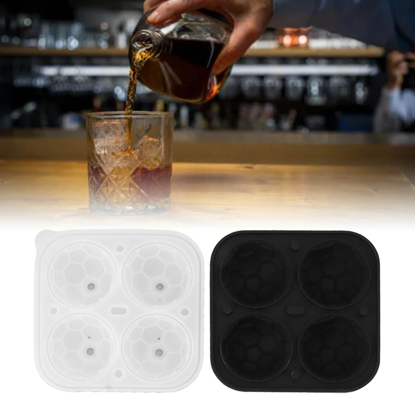 2Pcs Silicone Ice Cube Molds Fun Shapes Round Sphere Ball Mold for Whiskey view 12