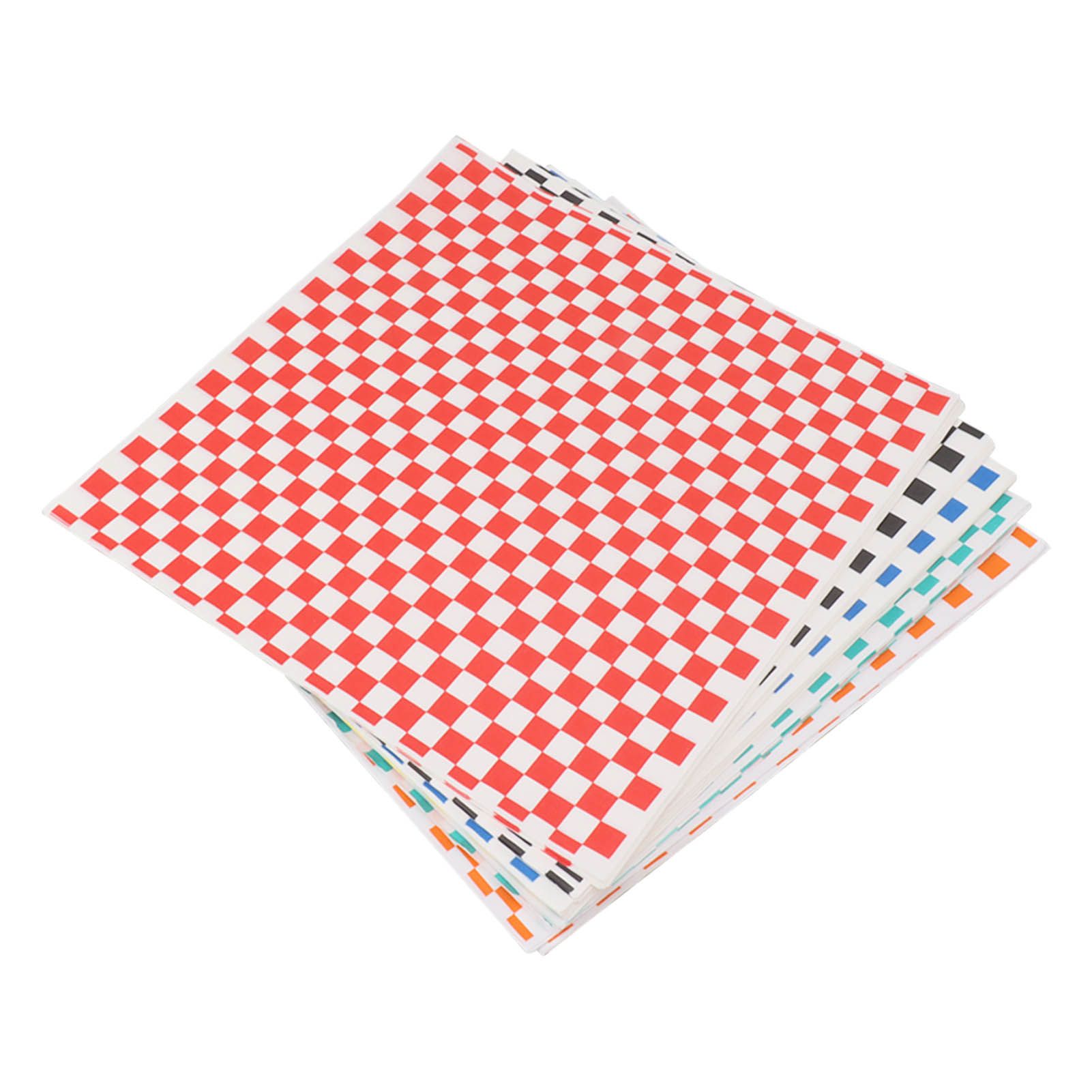 240 Sheets Checkered Dry Waxed Deli Paper Sheets Grease Resistant Food Basket view 2