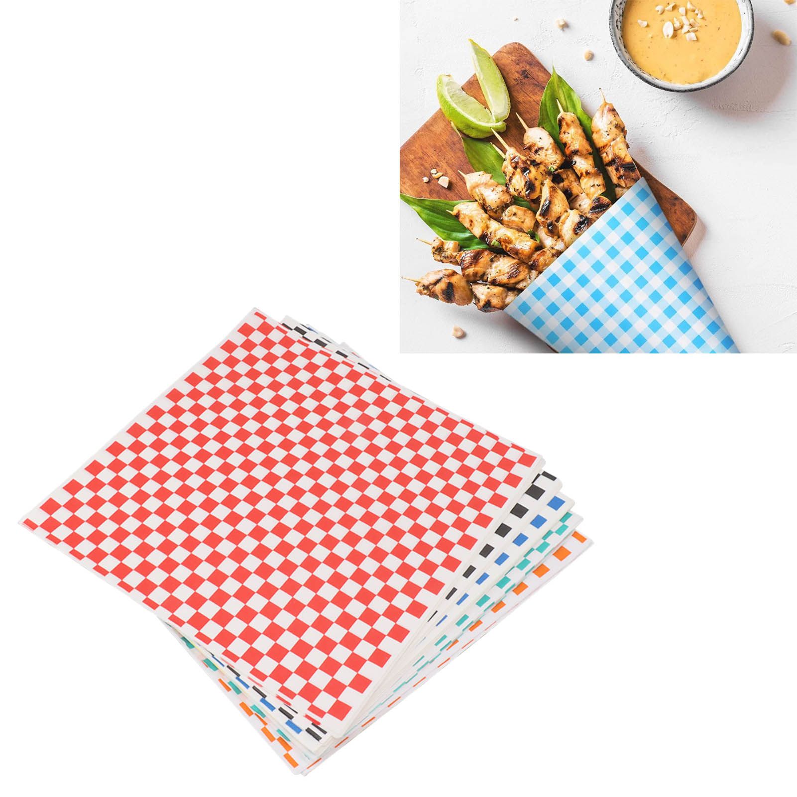 240 Sheets Checkered Dry Waxed Deli Paper Sheets Grease Resistant Food Basket view 11