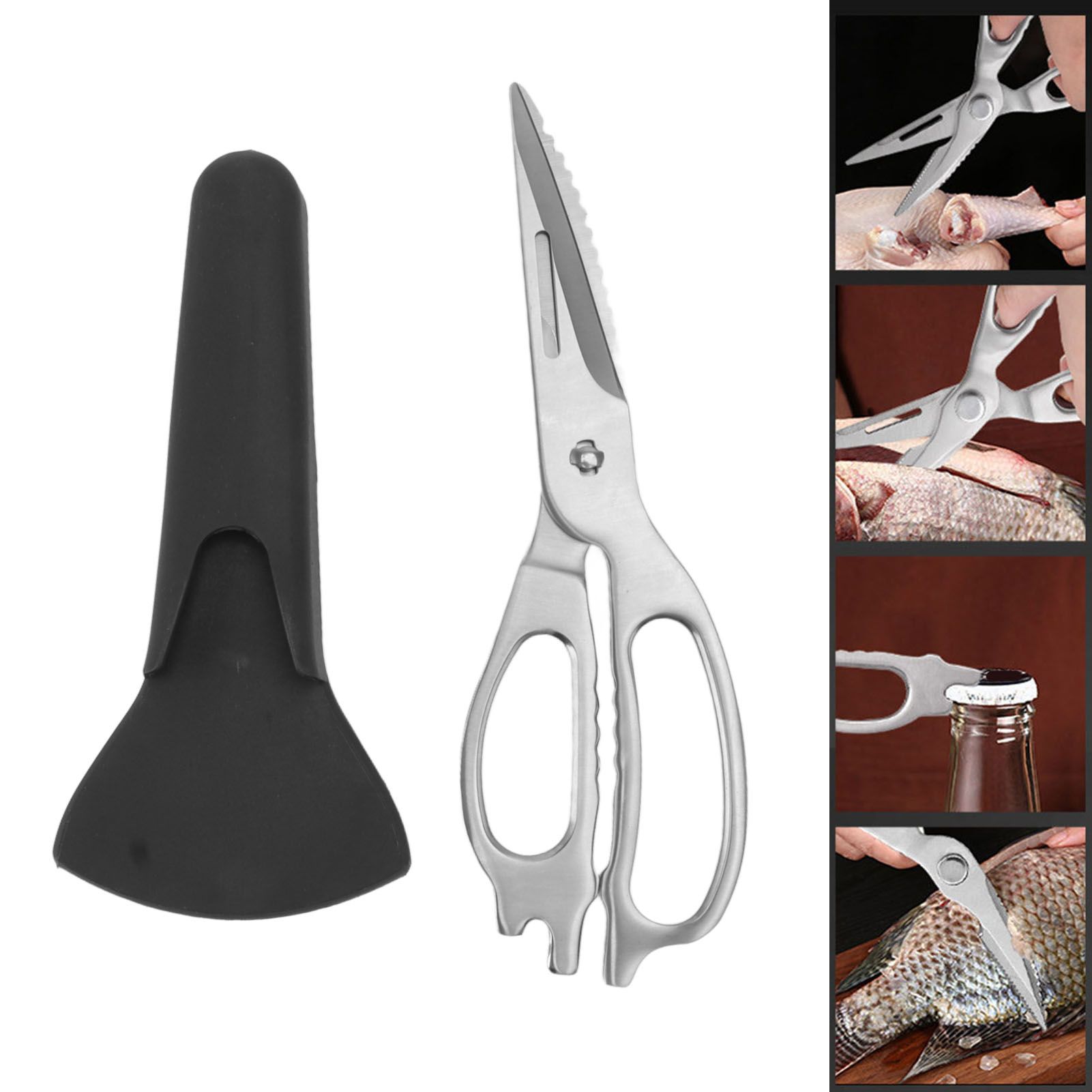 Stainless Steel Kitchen Scissors with Magnetic Scissors Sleeves Detachable view 11