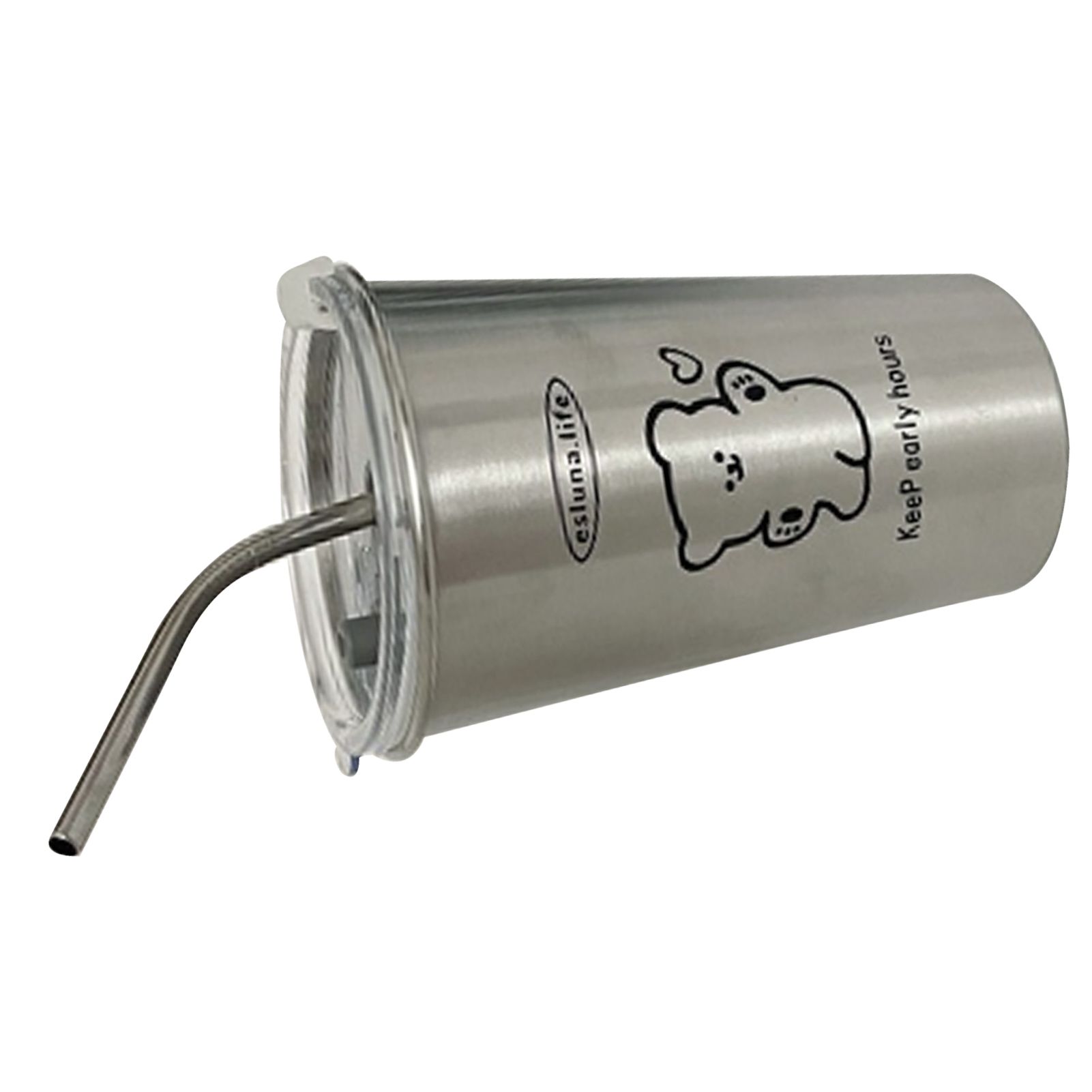 Stainless Steel Cold Tumbler 500ml with Metal Straws Lid Iced Coffee Travel view 3