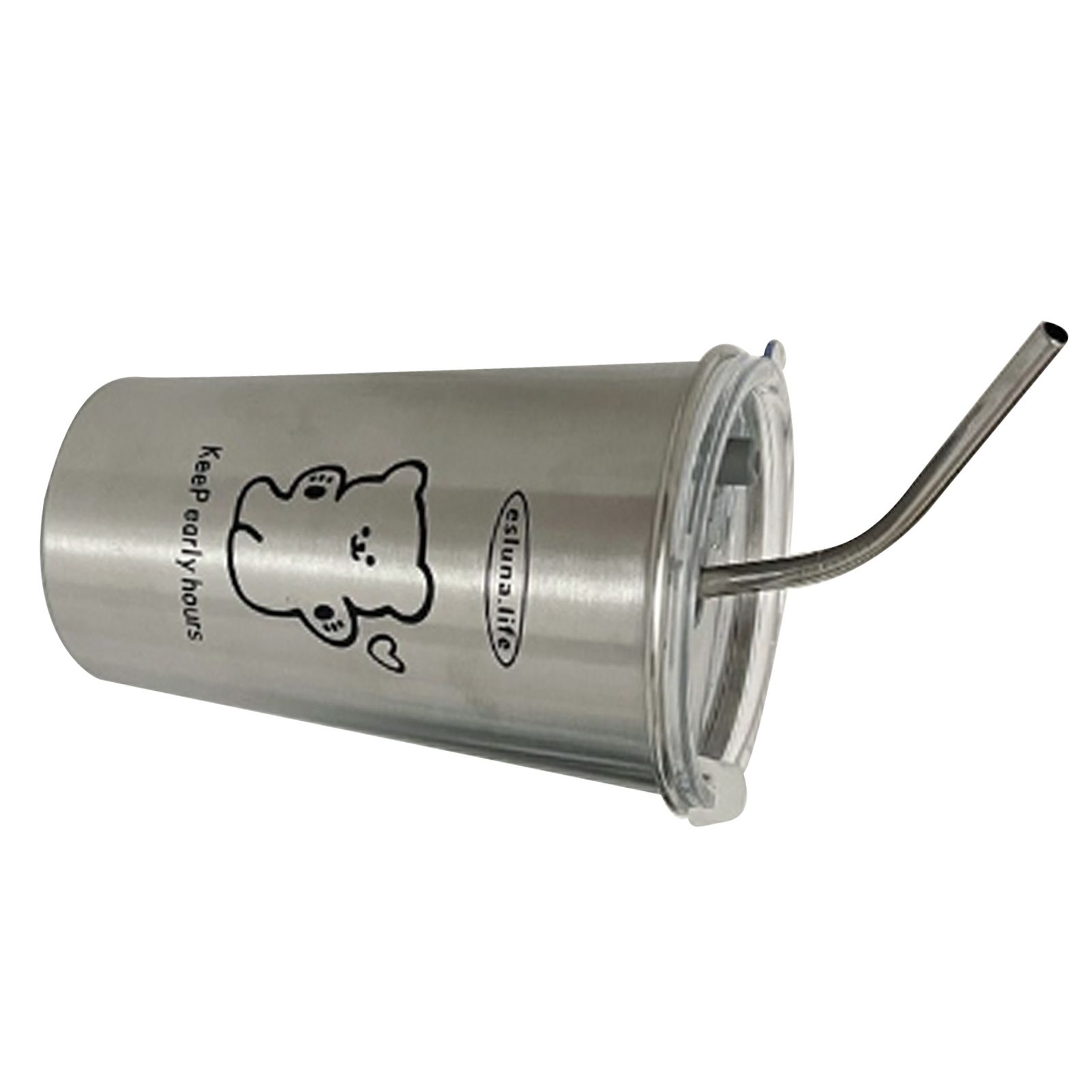 Stainless Steel Cold Tumbler 500ml with Metal Straws Lid Iced Coffee Travel view 4