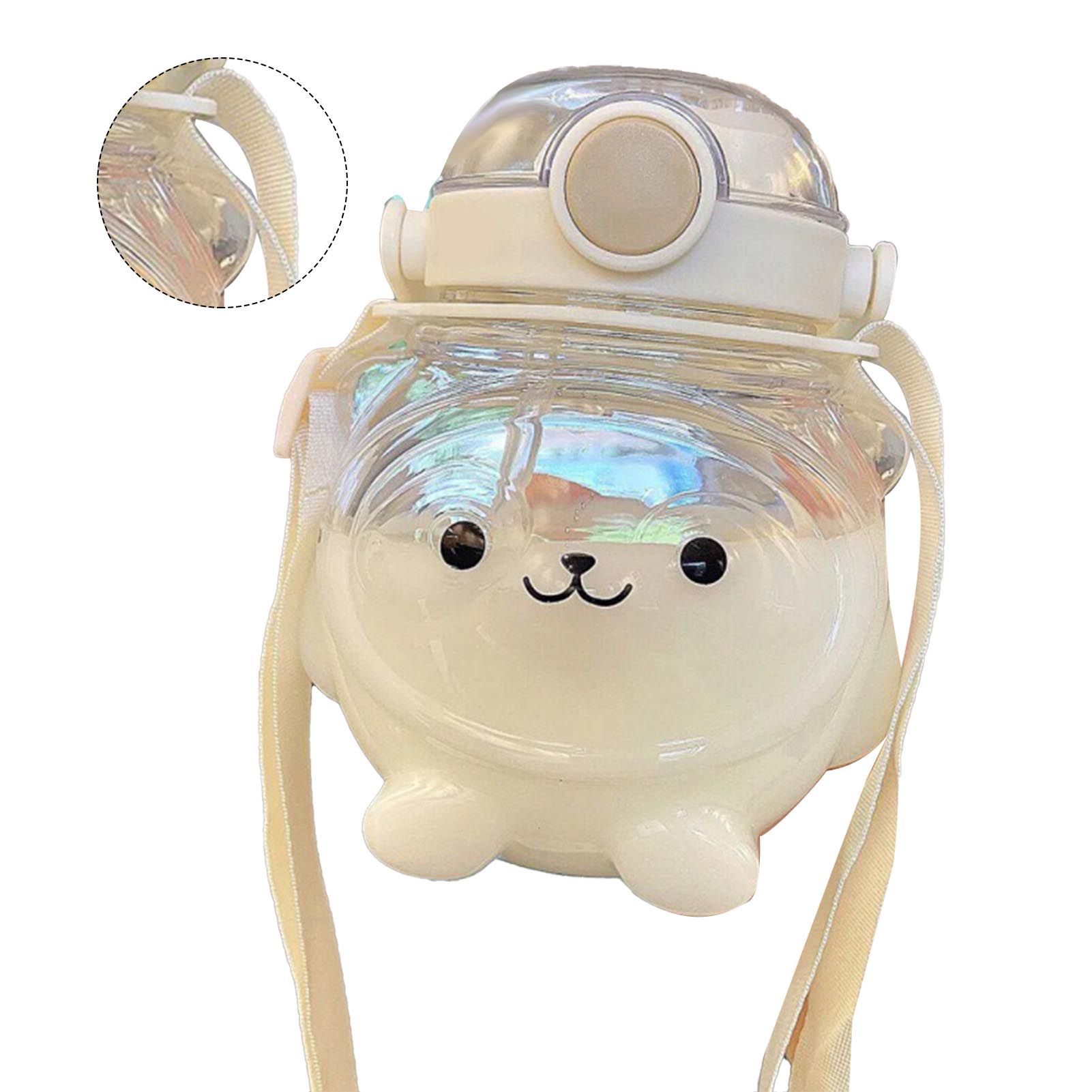 Large Water Bottle 1000ml Cartoon Bear Shape Portable Drinking Bottle with view 3