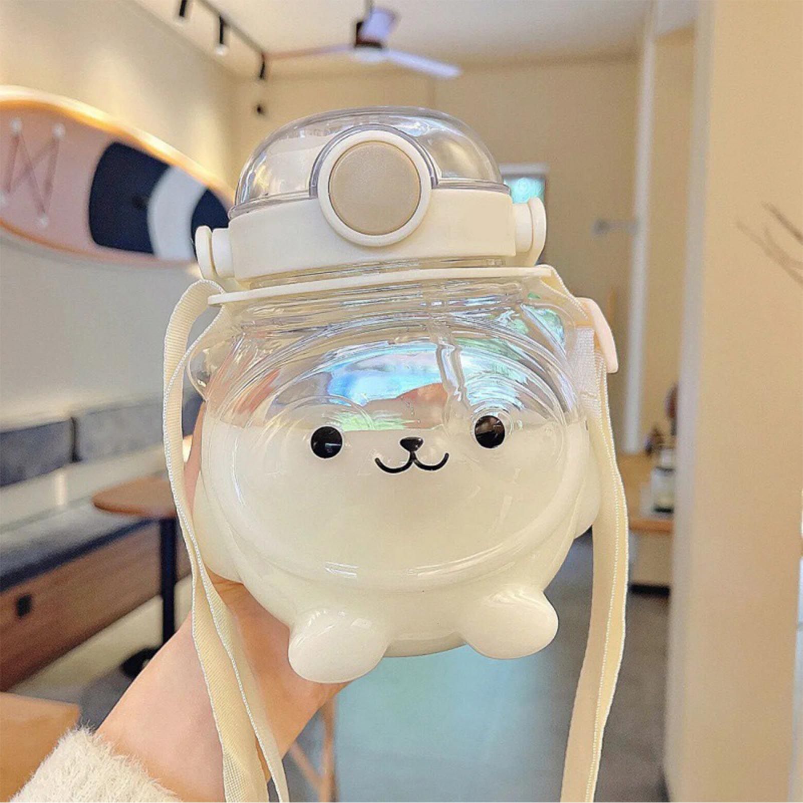 Large Water Bottle 1000ml Cartoon Bear Shape Portable Drinking Bottle with view 6