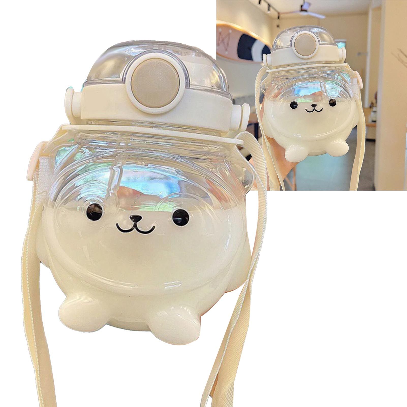 Large Water Bottle 1000ml Cartoon Bear Shape Portable Drinking Bottle with view 10