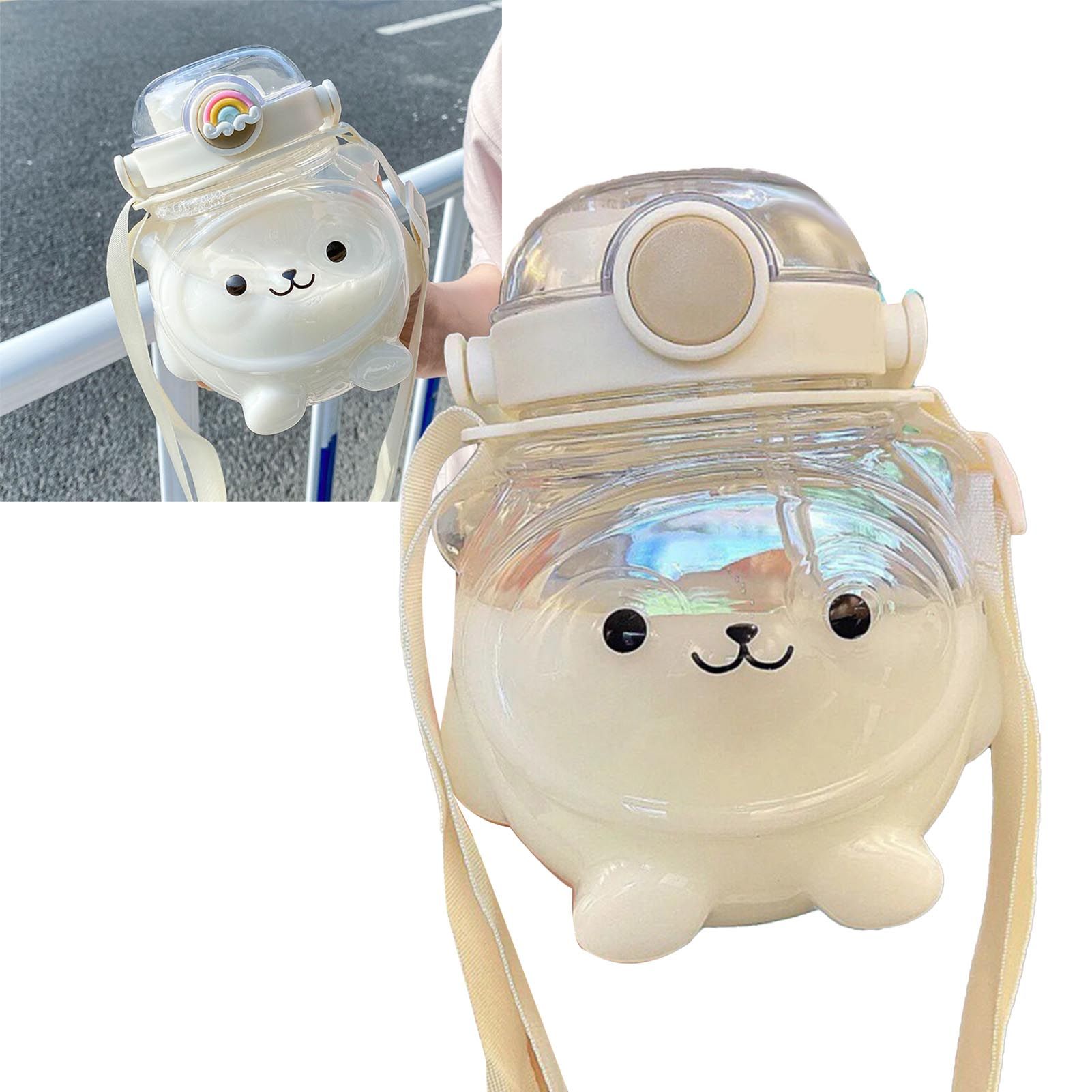Large Water Bottle 1000ml Cartoon Bear Shape Portable Drinking Bottle with view 11