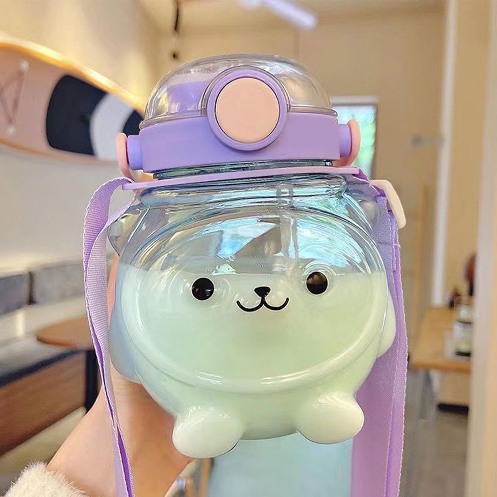 Large Water Bottle 1000ml Cartoon Bear Shape Portable Drinking Bottle with view 5