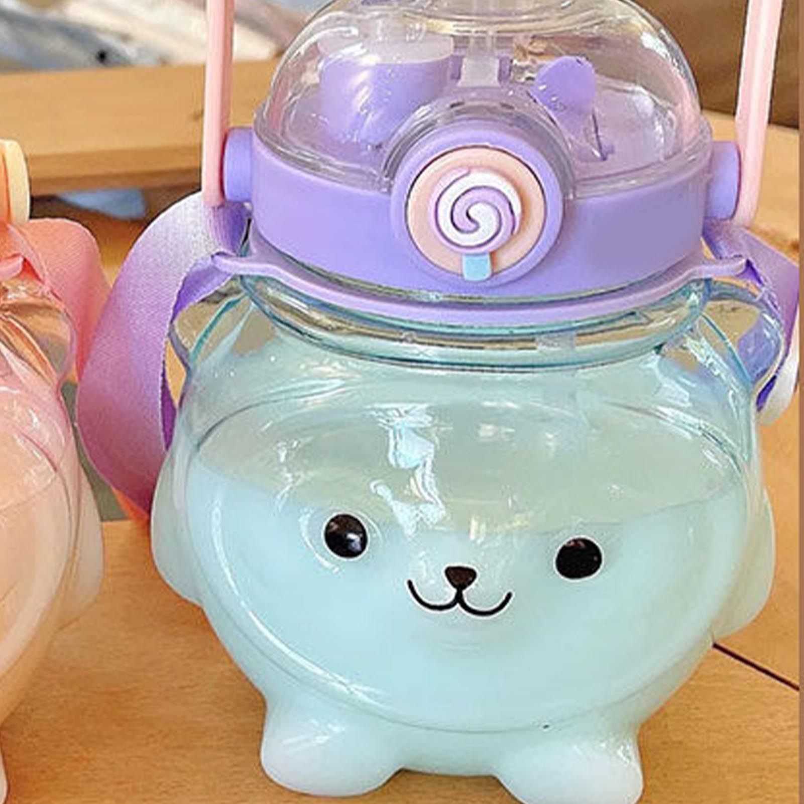 Large Water Bottle 1000ml Cartoon Bear Shape Portable Drinking Bottle with view 12