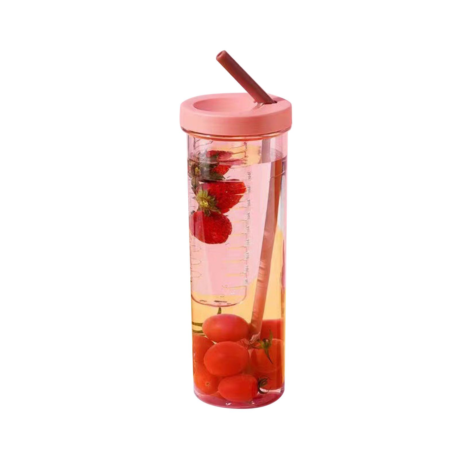 700ml Straw Cup Transparent Plastic Water Bottle with Straw Portable Juice Cup