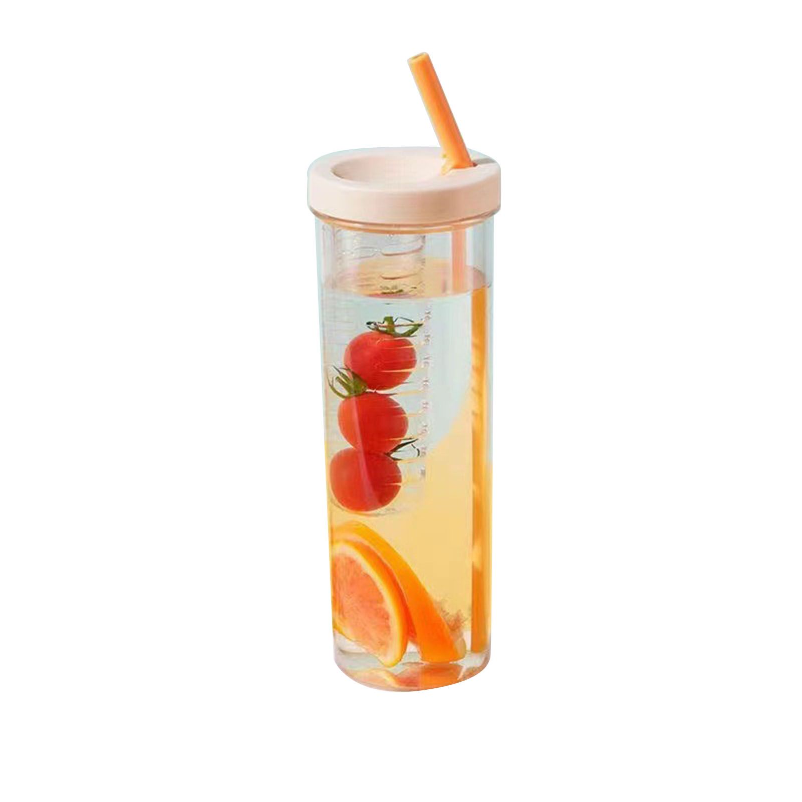 700ml Straw Cup Transparent Plastic Water Bottle with Straw Portable Juice Cup