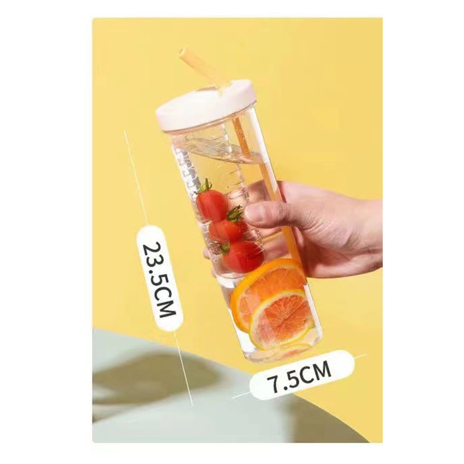 700ml Straw Cup Transparent Plastic Water Bottle with Straw Portable Juice Cup view 15