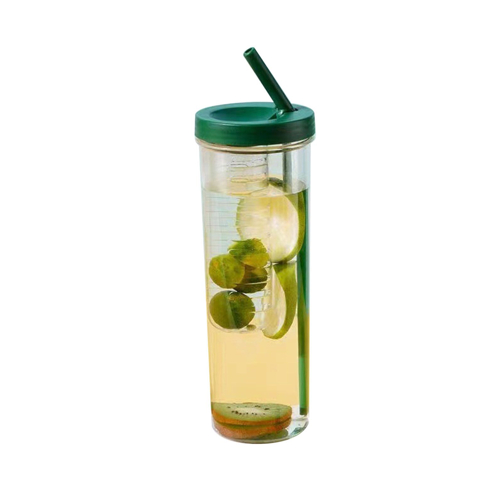 700ml Straw Cup Transparent Plastic Water Bottle with Straw Portable Juice Cup