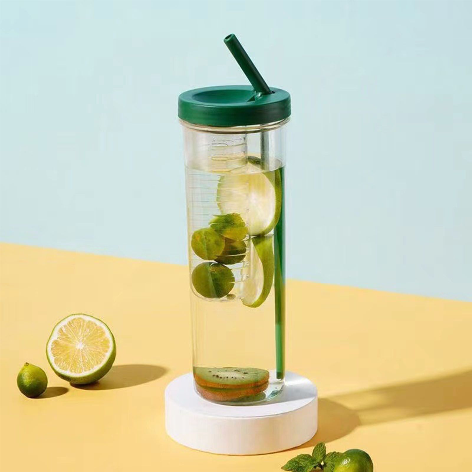 700ml Straw Cup Transparent Plastic Water Bottle with Straw Portable Juice Cup view 5