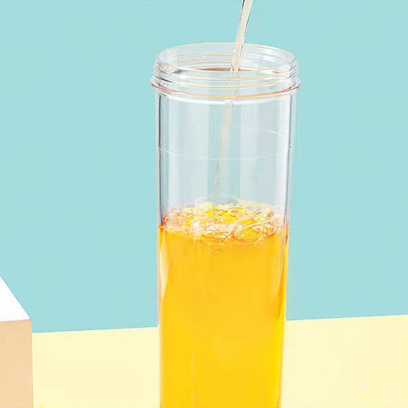 700ml Straw Cup Transparent Plastic Water Bottle with Straw Portable Juice Cup view 8