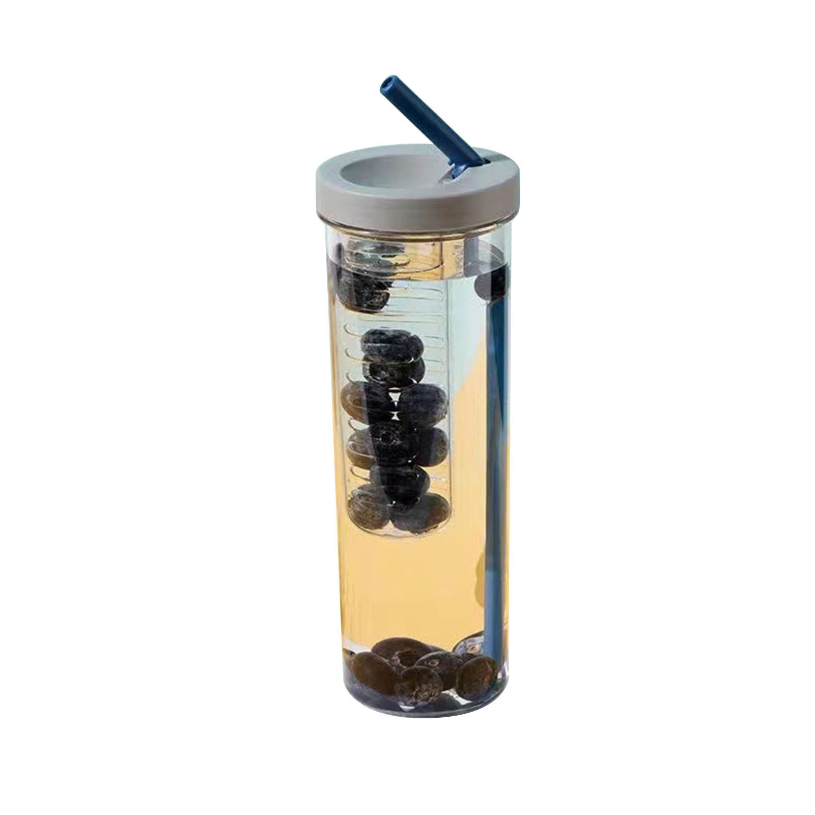 700ml Straw Cup Transparent Plastic Water Bottle with Straw Portable Juice Cup