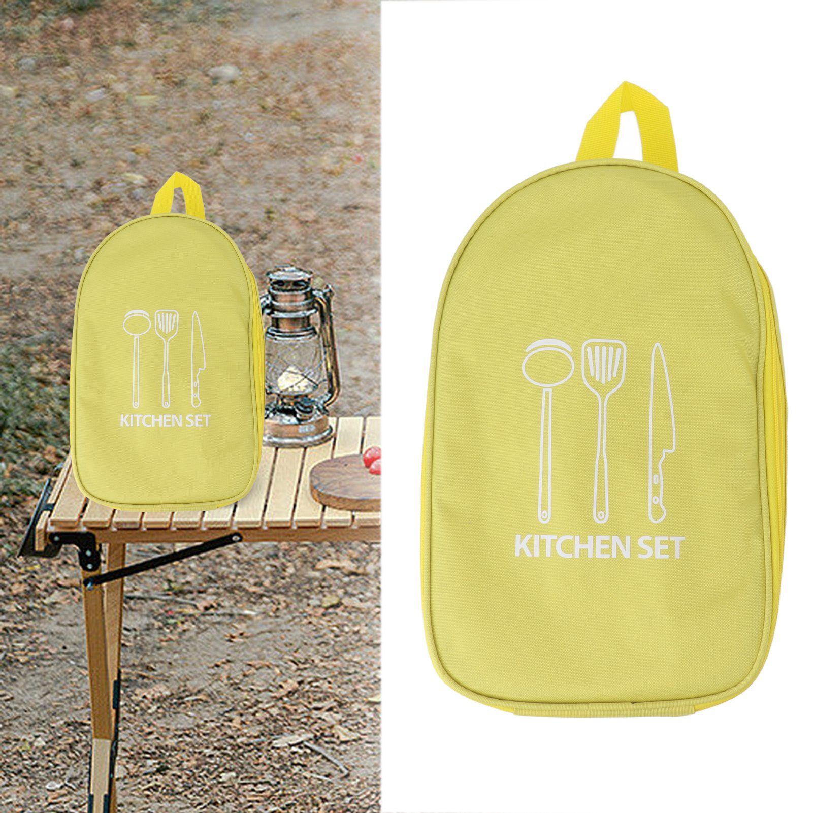 Camping Travel Cooking Utensils Bag Travel Cookware Pouch Bag with Handle for view 11