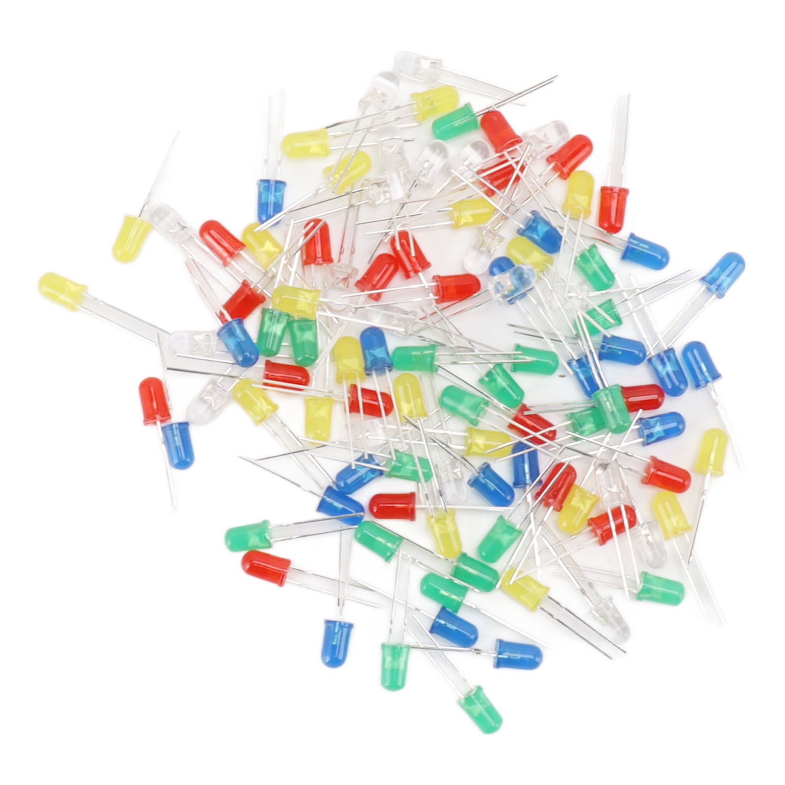 100pcs 5mm LED Diodes Red Green Yellow Blue White Light Emitting Diodes for view 2