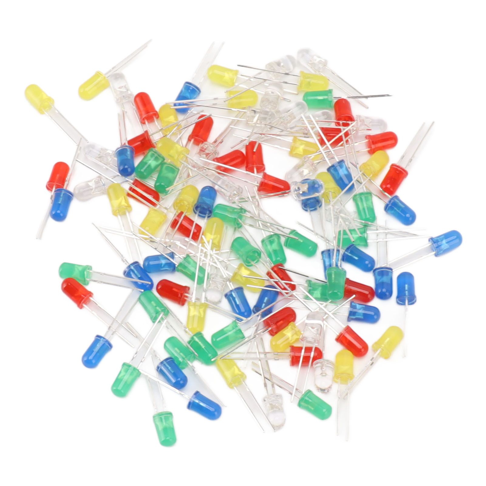 100pcs 5mm LED Diodes Red Green Yellow Blue White Light Emitting Diodes for view 3