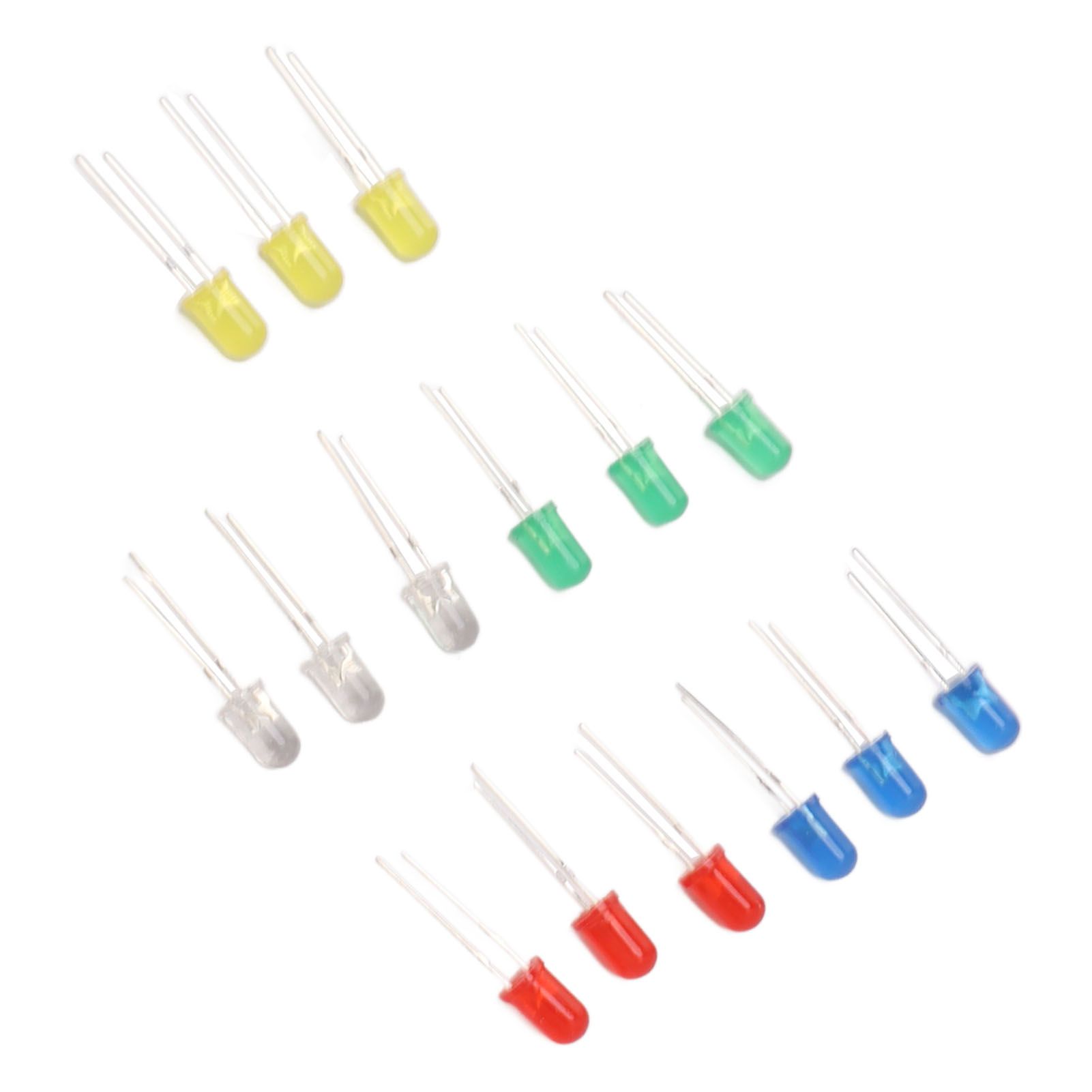 100pcs 5mm LED Diodes Red Green Yellow Blue White Light Emitting Diodes for view 5