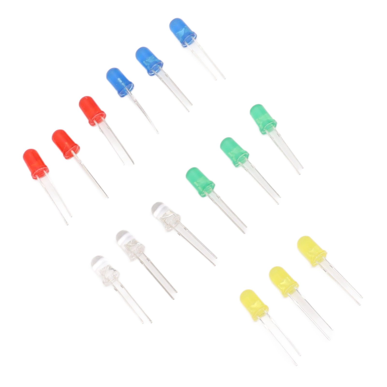 100pcs 5mm LED Diodes Red Green Yellow Blue White Light Emitting Diodes for view 8