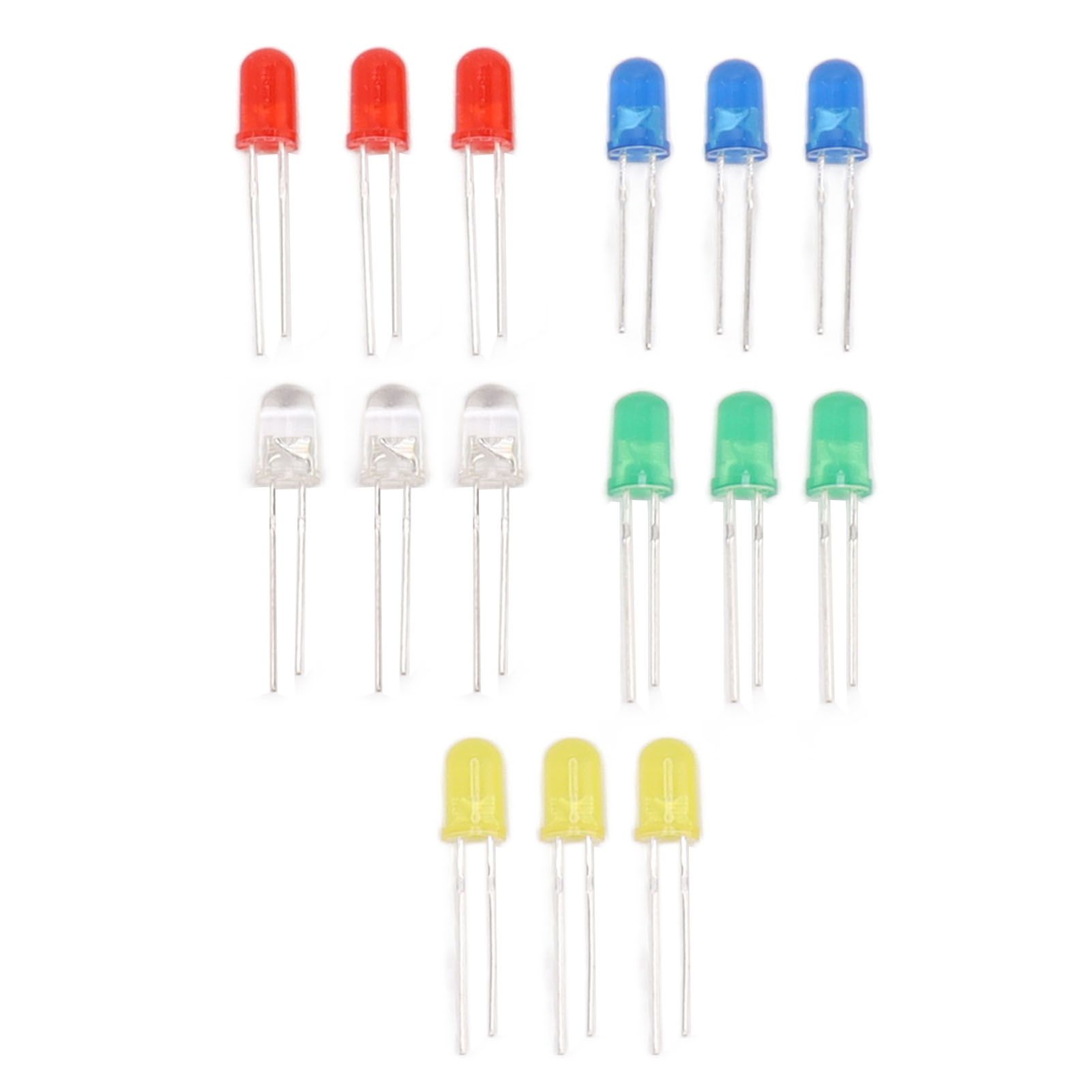 100pcs 5mm LED Diodes Red Green Yellow Blue White Light Emitting Diodes for view 10