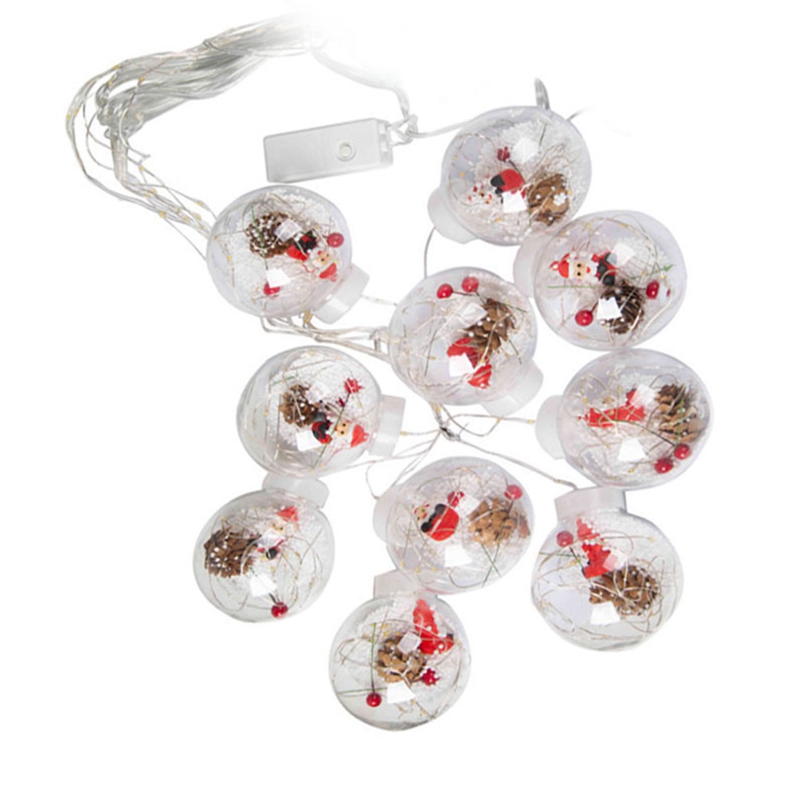 Globe String Lights Santa Style Powered Safe PVC Christmas String Lights for view 3